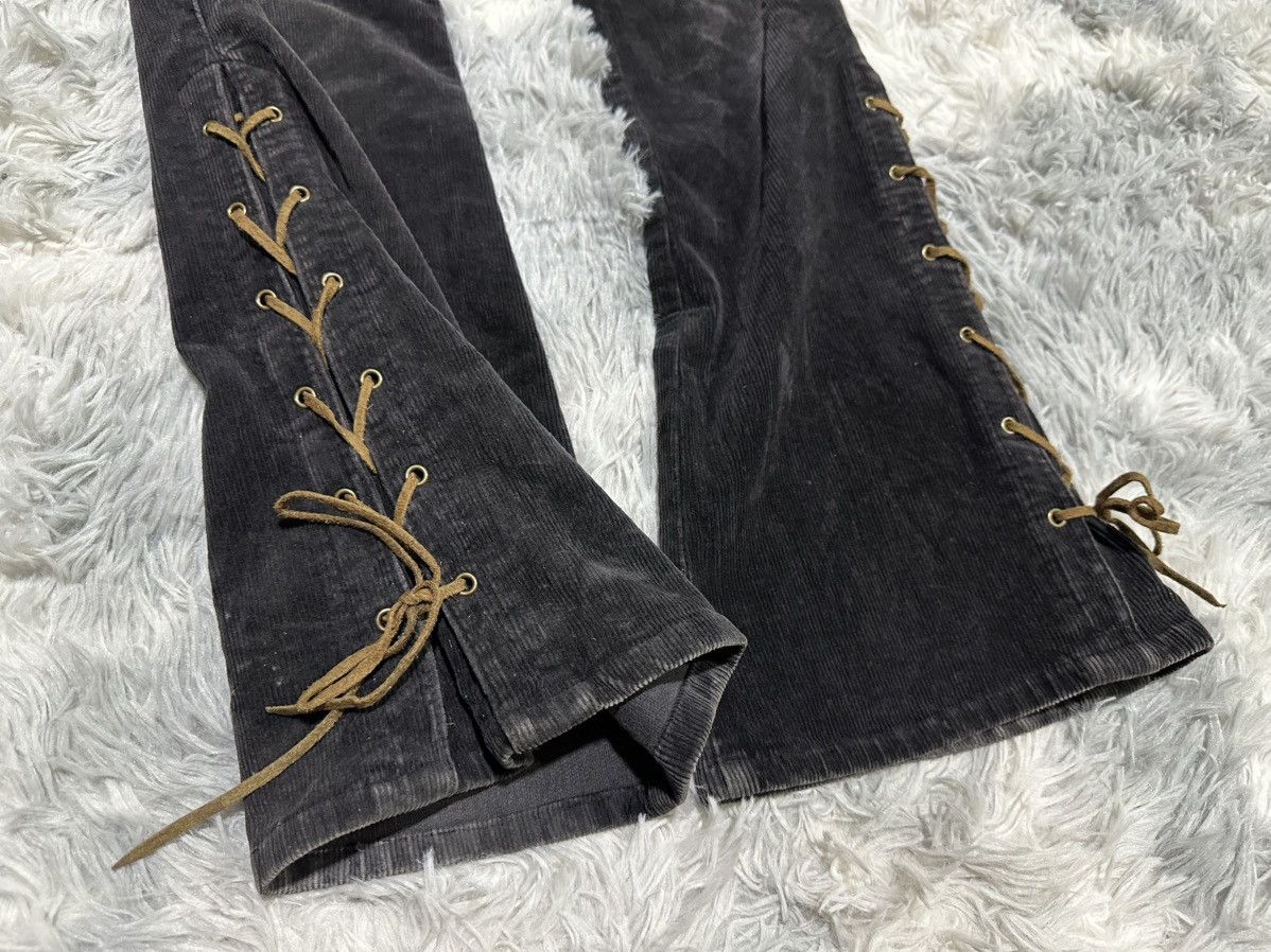 Tornado Mart 🔥Sick Y2K Japanese Laces Up Flared Corduroy Pants Size US 30 / EU 46 - 4 Thumbnail