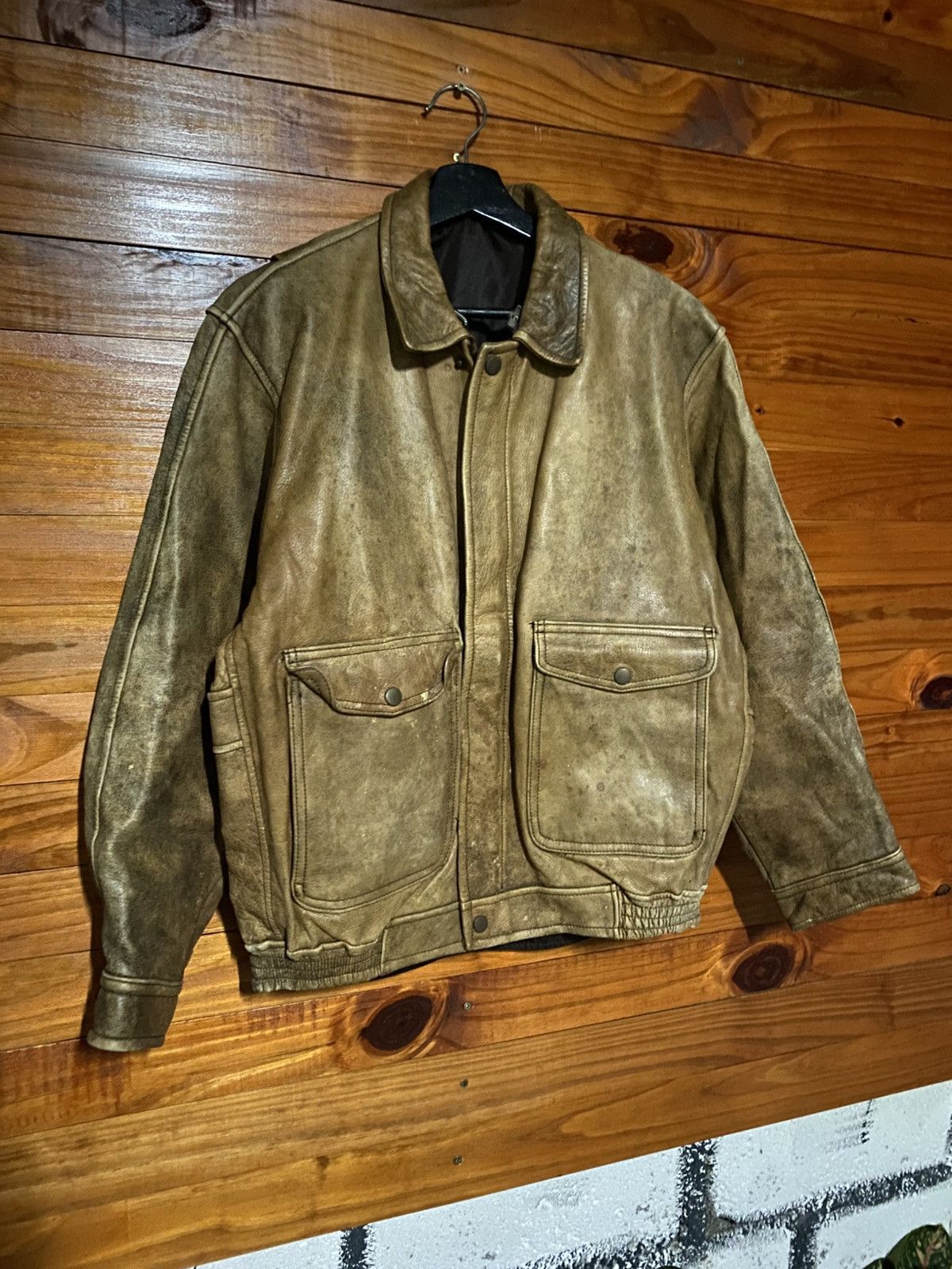 Vintage Vintage Brown Leather Jacket – Classic 1980s Men Outerwear Size US M / EU 48-50 / 2 - 5 Thumbnail