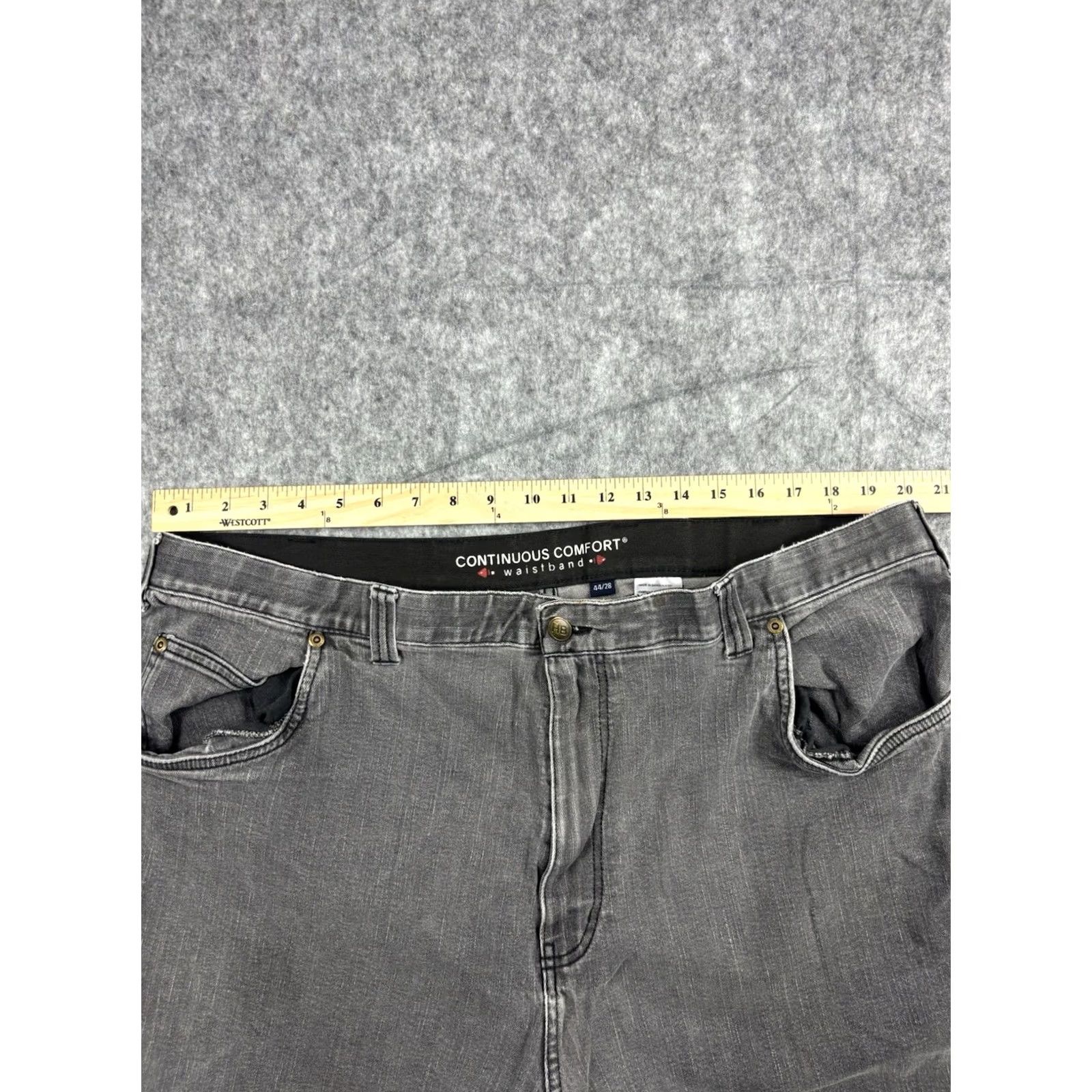 Vintage Harbor Bay Jeans Mens Black Regular Fit Stretch 44x28 DenIm Denim Button Zip Pockets 90s Big & Tall Mens Size US 44 / EU 60 - 3 Thumbnail