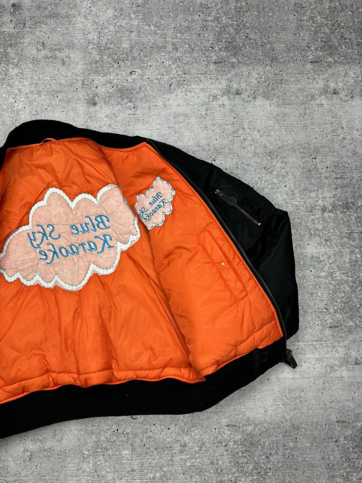 Vintage Vintage MA1 Bomber Jacket Big Logo Blue Sky Karaoke 90’s Y2K Size US L / EU 52-54 / 3 - 12 Thumbnail