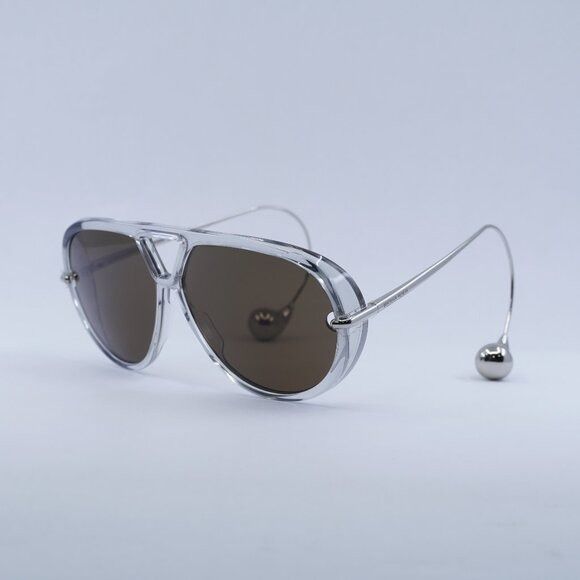 Bottega Veneta Bottega Veneta BV1273S 009 Sunglasses Grey Geometric Frame Size ONE SIZE - 1 Thumbnail