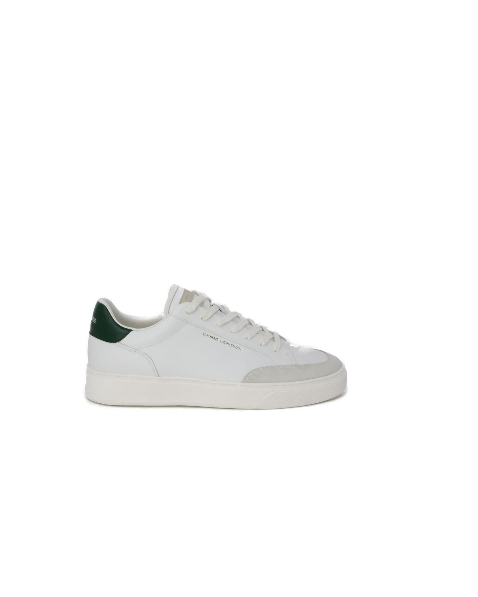 image of Crime London Sporty Lace-Up Sneakers in Green, Men's (Size 12)