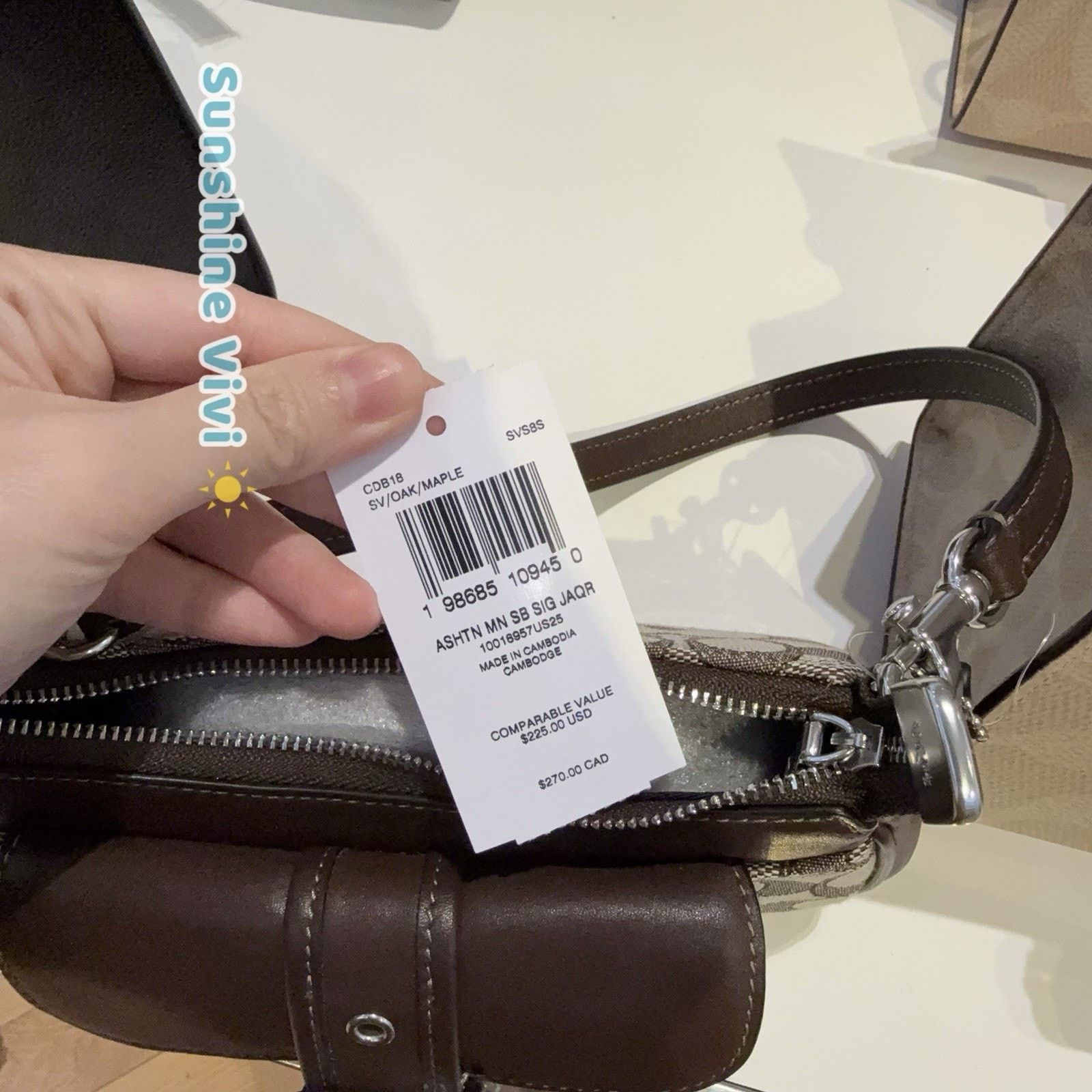 Coach NWT COACH CDB18 Ashton Mini Shoulder Bag Silver/Oak/Maple Size ONE SIZE - 4 Thumbnail
