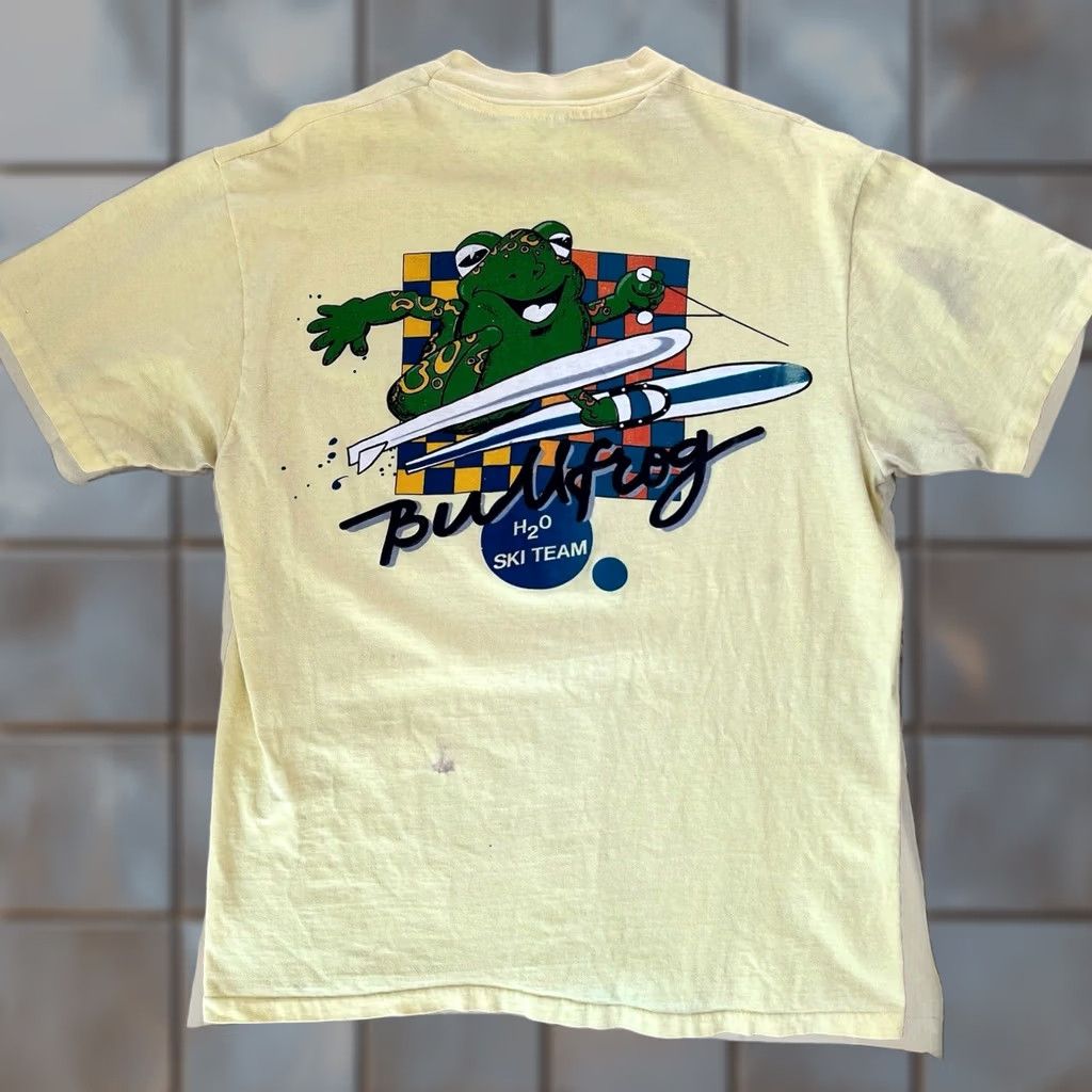 Vintage VINTAGE Bullfrog Ski Team Shirt L Yellow 80s Cartoon Art USA Mens Size US L / EU 52-54 / 3 - 1 Thumbnail