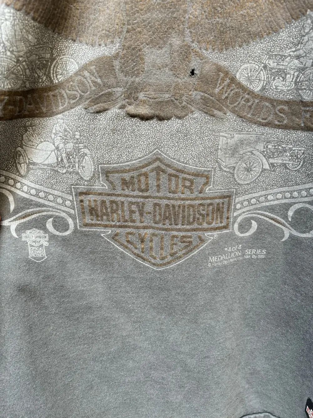 Harley Davidson Perfect Faded Thrashed Harley Davidson T Shirt Distressed Size US L / EU 52-54 / 3 - 7 Thumbnail