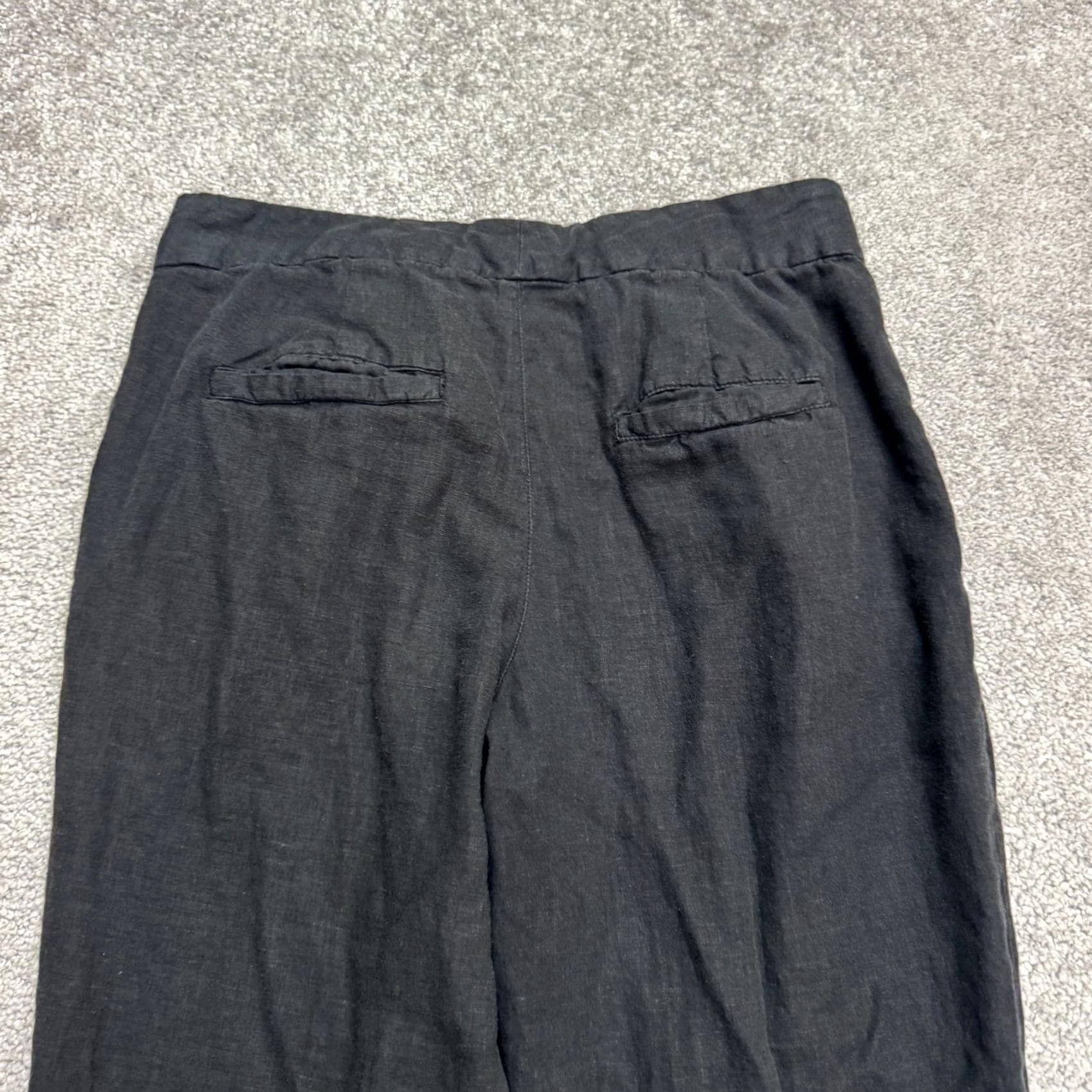 Free People Free People Pants Cropped Linen Blend Black Mid Rise 2 Womens Casual Boho Size 26" / US 2 / IT 38 - 4 Thumbnail