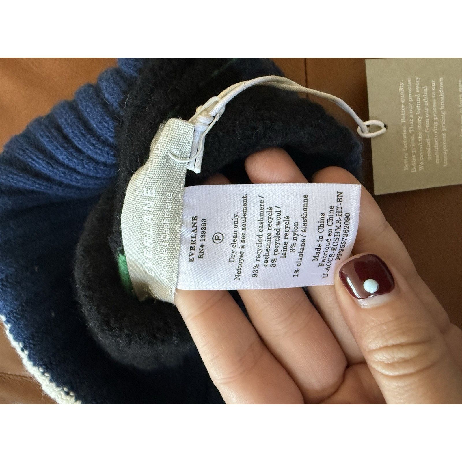 Everlane NWT EVERLANE Beanie Hat Cashmere Wool Striped Green Blue OS Size ONE SIZE - 5 Thumbnail