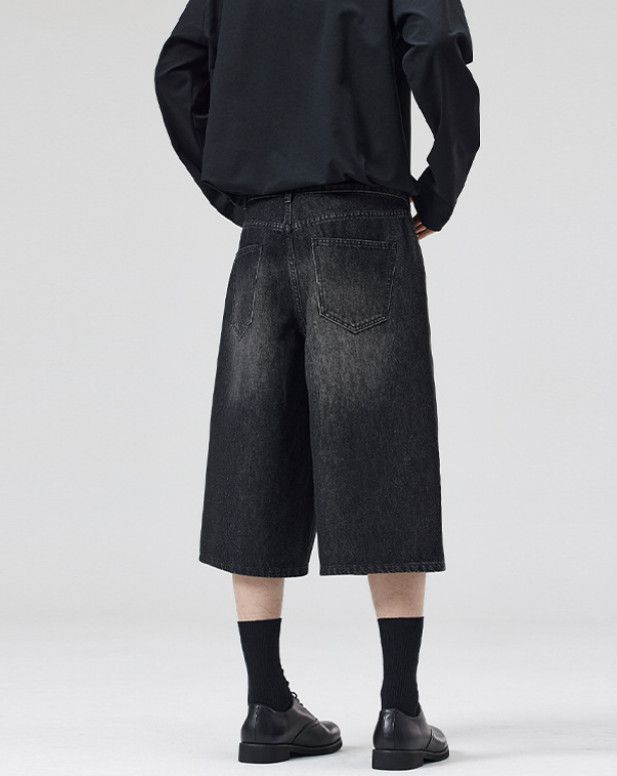 Japanese Brand Men's wide-leg loose American baggy denim shorts Size US 32 / EU 48 - 4 Thumbnail