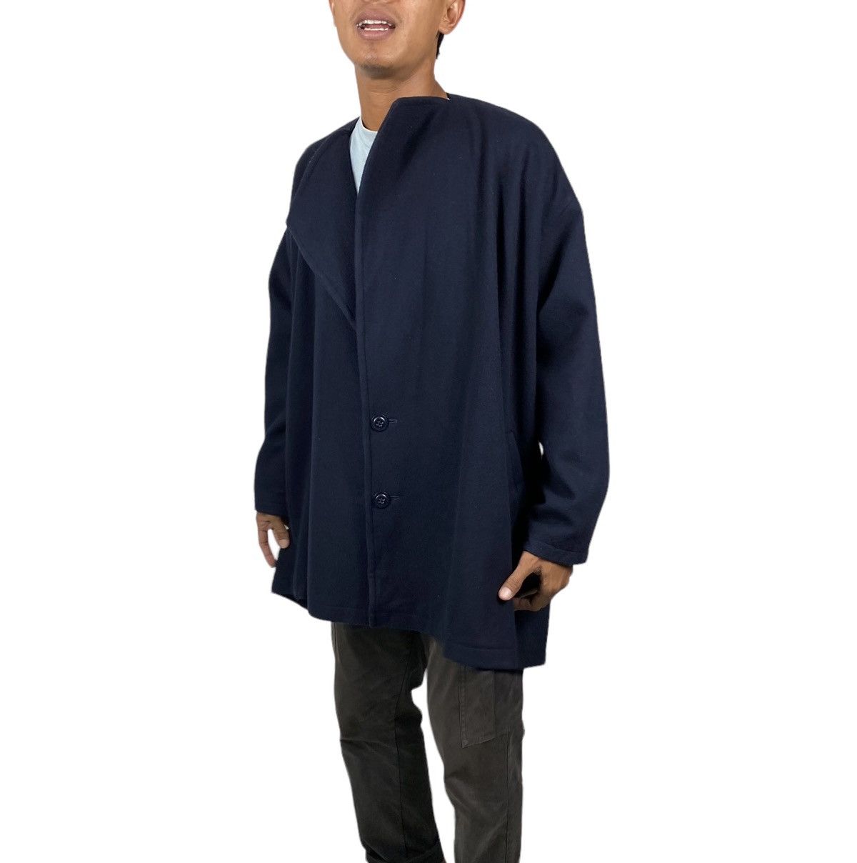 Japanese Brand × Y's × Yohji Yamamoto RUN AWAY Y's Yohji Yamamoto melton wool flare oversized coat Size US M / EU 48-50 / 2 - 3 Thumbnail