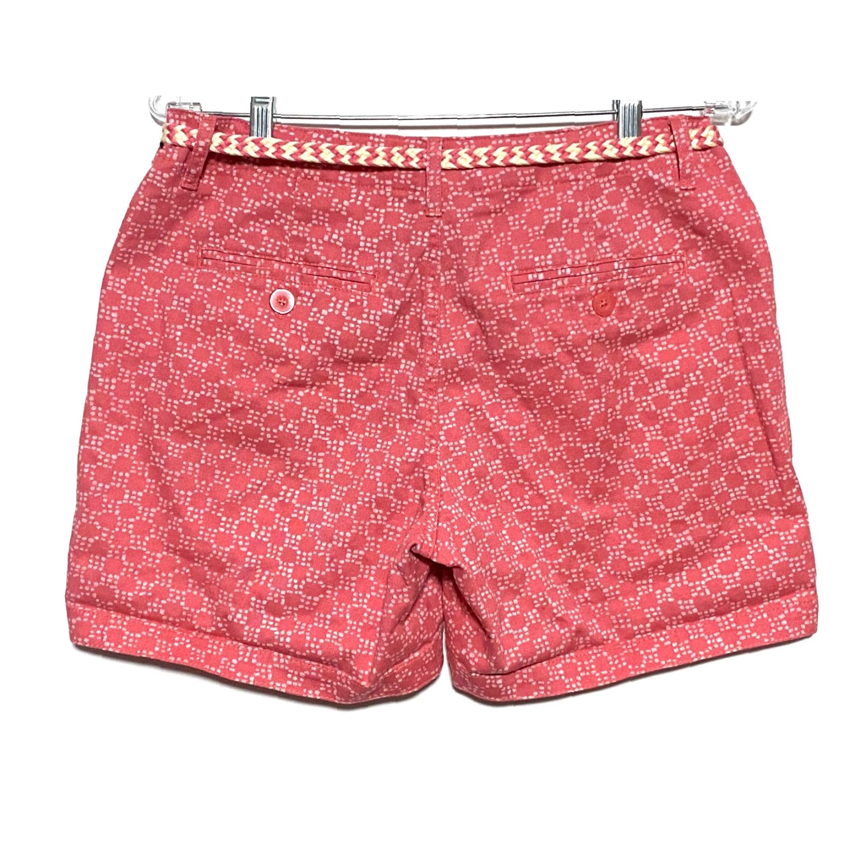 Lee VINTAGE? Lee Pink Geometric Shorts Belt Womens 8 Medium Natural Fit Just Below The Waist Shirt Size 30" / US 8 / IT 44 - 3 Thumbnail