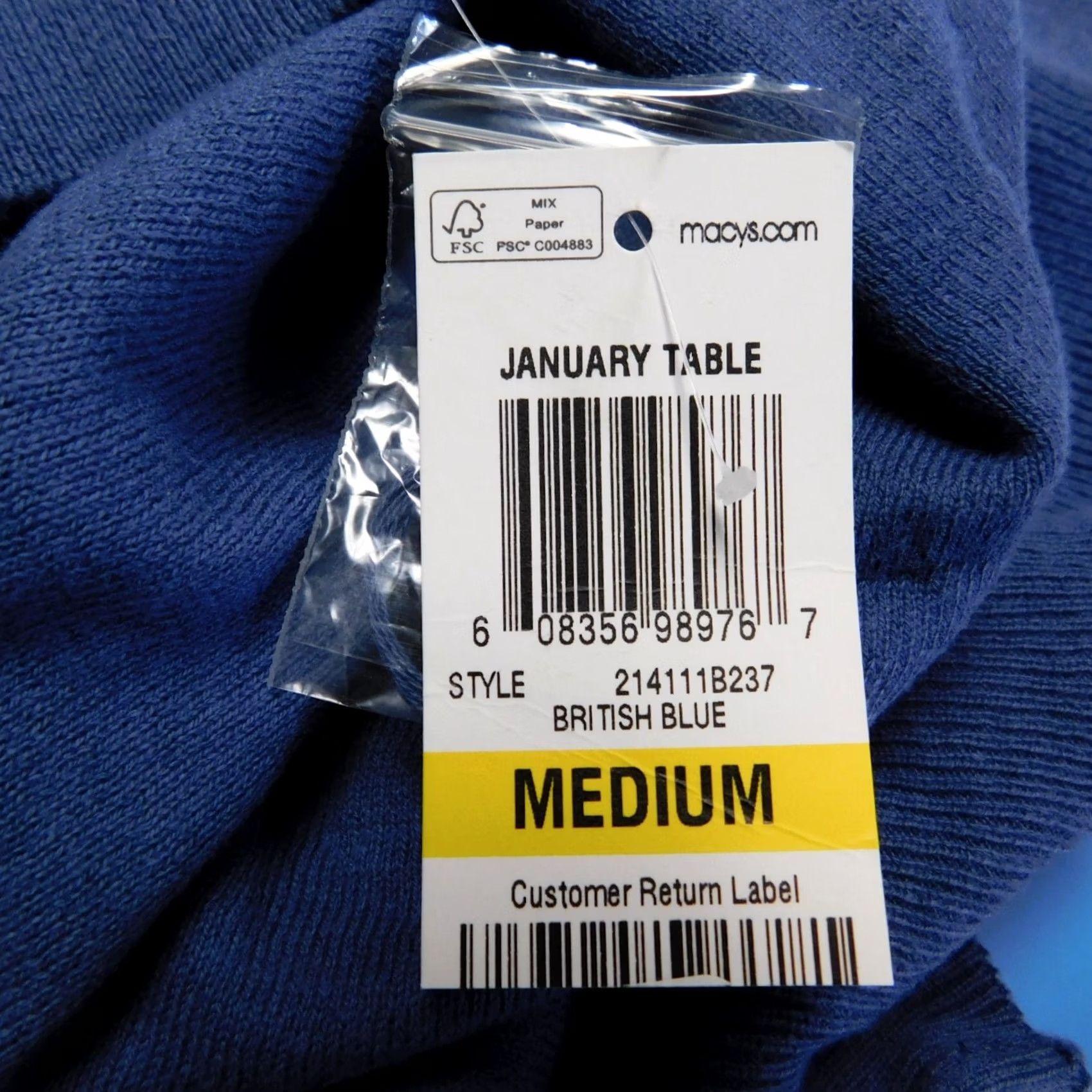 Alfani Alfani Cardigan Shirt Women M Blue 100% Cotton Knit V-Neck Button-Front Lightweight Casual Fall Winter Spring Sweater Size M / US 6-8 / IT 42-44 - 8 Thumbnail