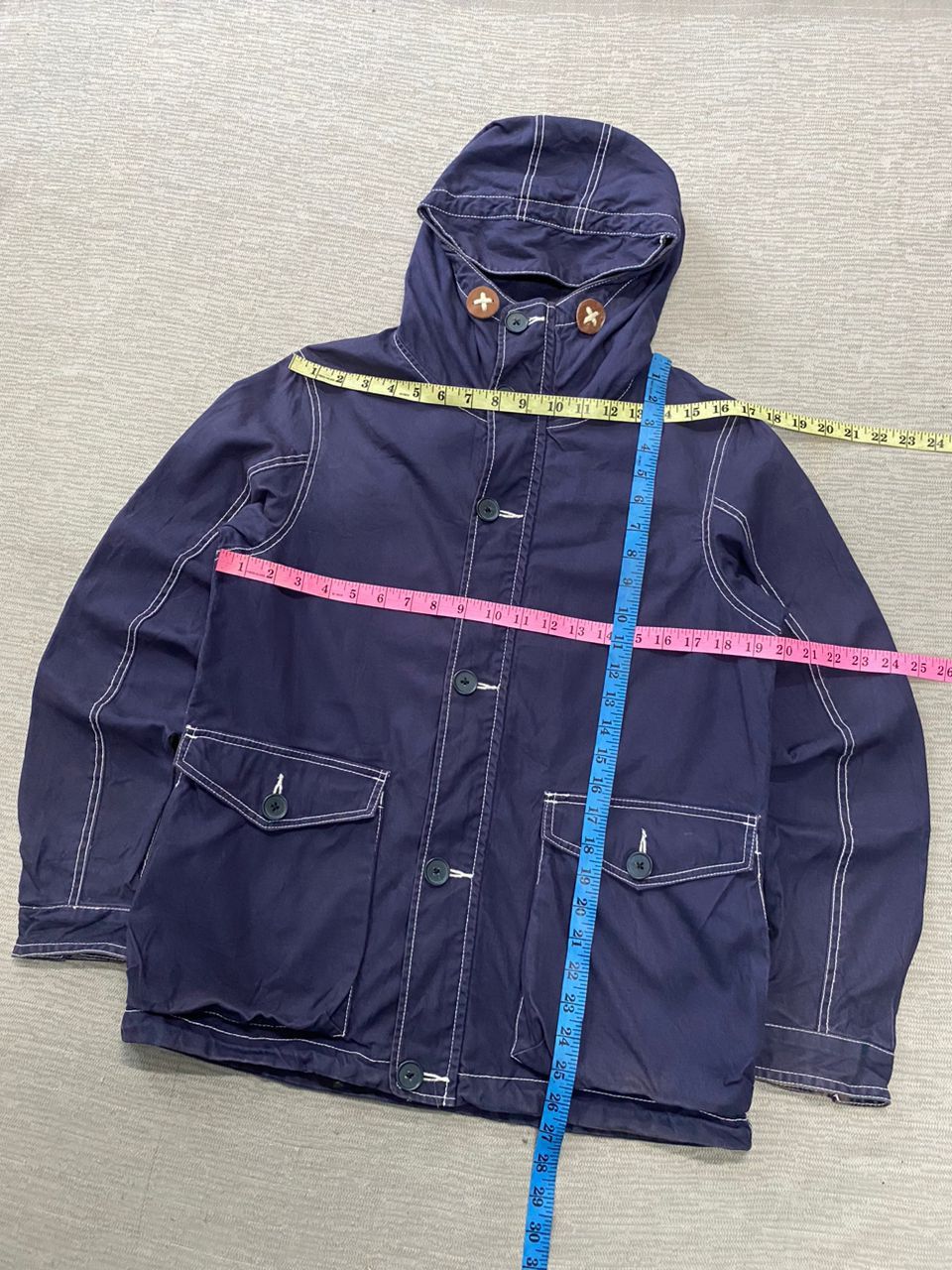 Blue Blue Japan × Buzz Rickson's × Global Work Global Work Duck Canvas Indigo Hooded Jacket Size US M / EU 48-50 / 2 - 12 Thumbnail