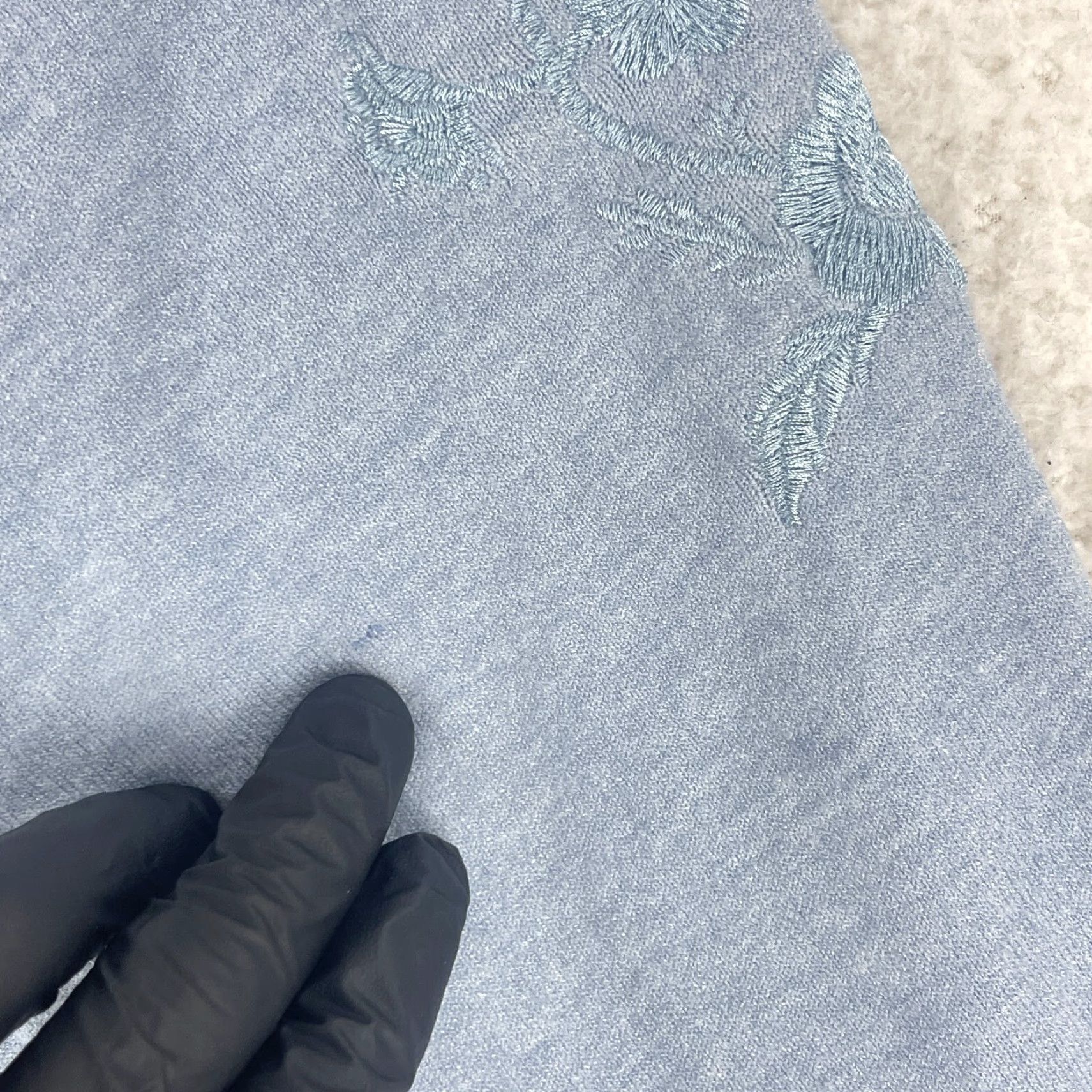 Vintage Vila Milano Blue Knit Shirt Womens Large Embroidered 3/4 Sleeve Pullover Casual Size L / US 10 / IT 46 - 6 Thumbnail