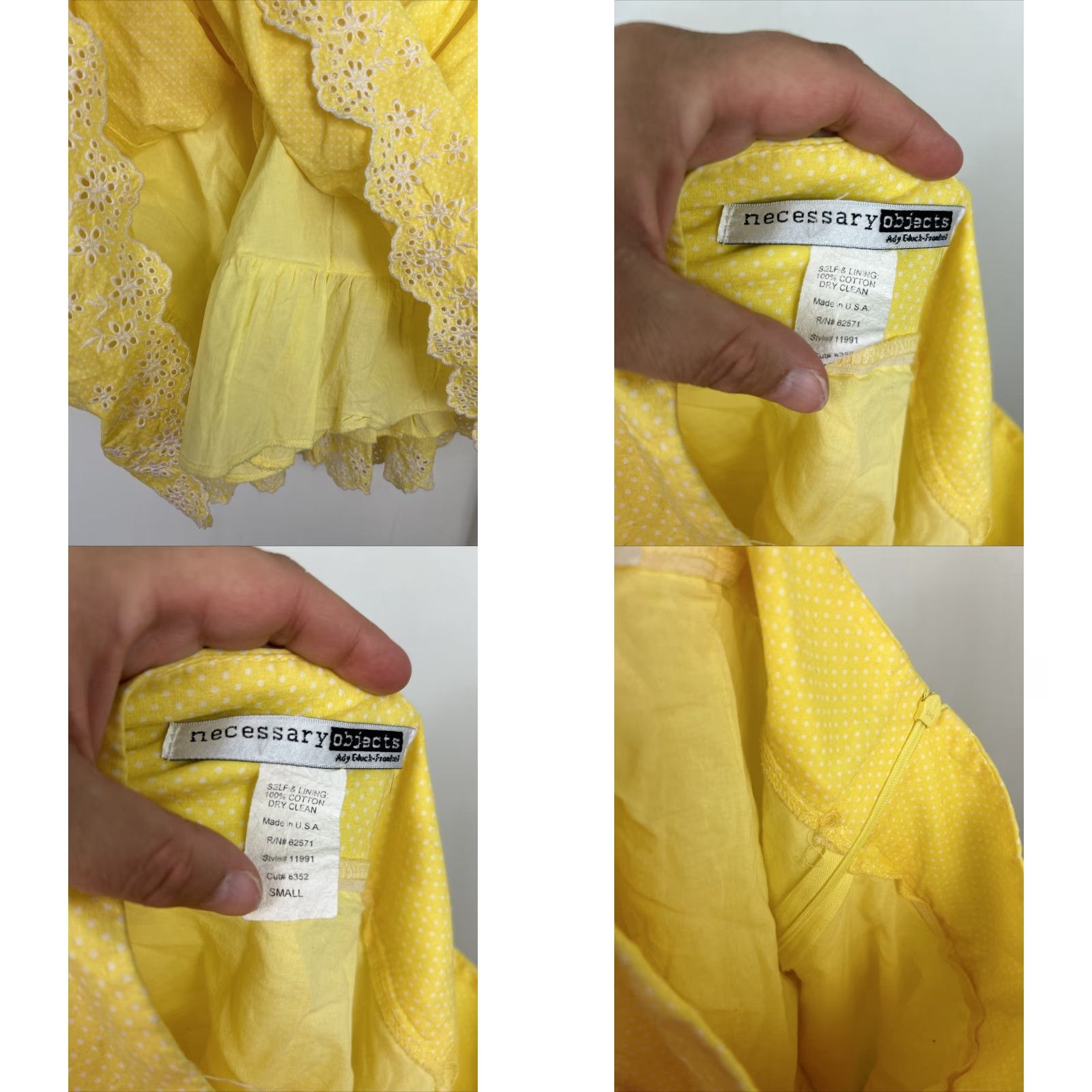 Vintage VINTAGE A Line Yellow Polka Dot Eye Lit Skirt Womens Small Size 28" / US 6 / IT 42 - 9 Thumbnail