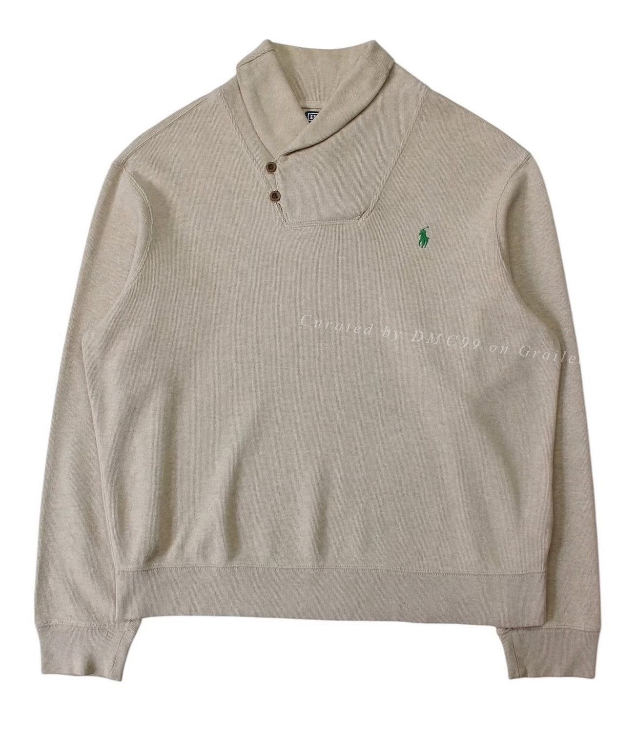 Vintage Vintage 1990s Polo Ralph Lauren Shawl Collar Sweatshirt Size US M / EU 48-50 / 2 - 1 Thumbnail