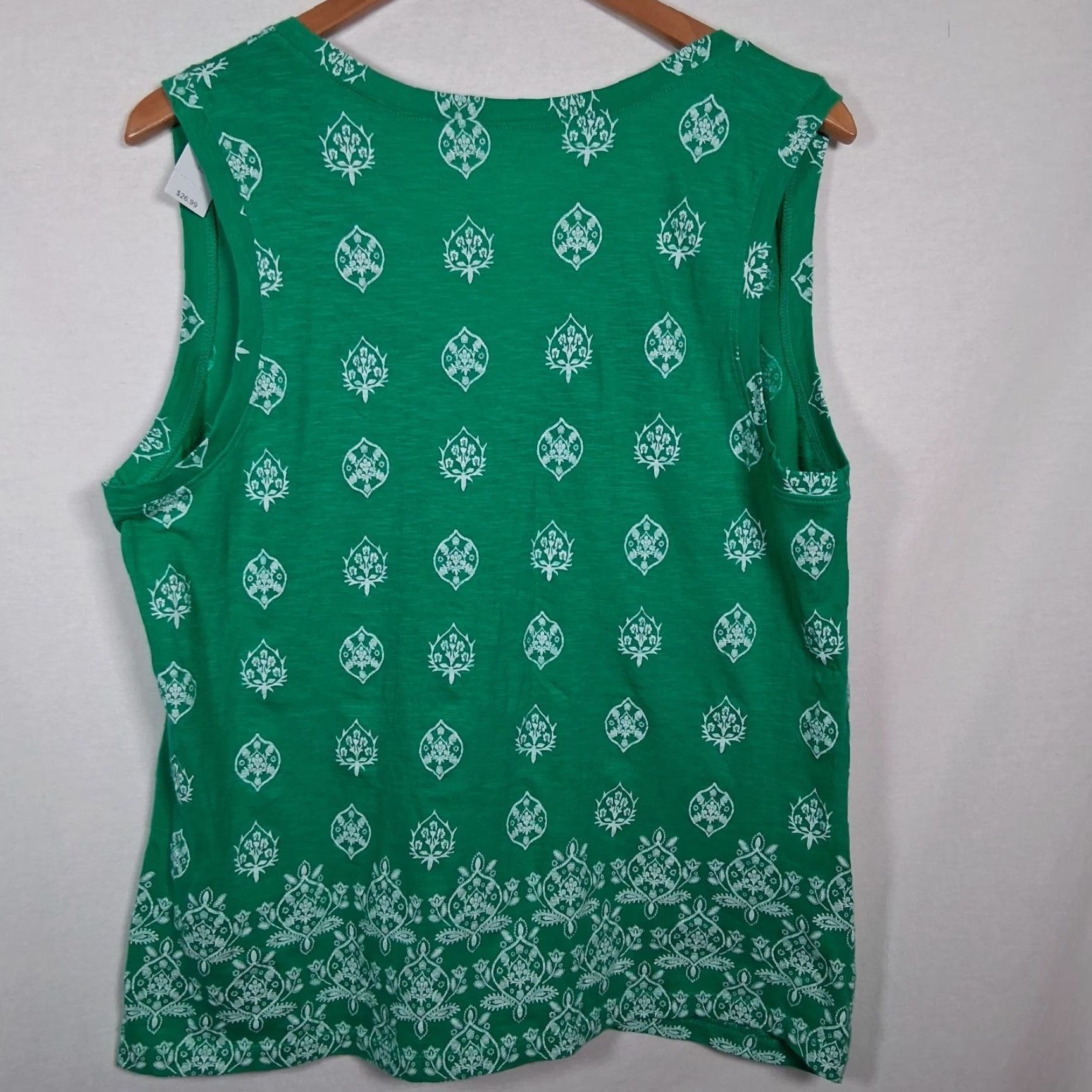 Loft VINTAGE Loft Outlet Tank Top Women XL Green White Floral Kelly Green Burnout New READ Size XL / US 12-14 / IT 48-50 - 2 Thumbnail