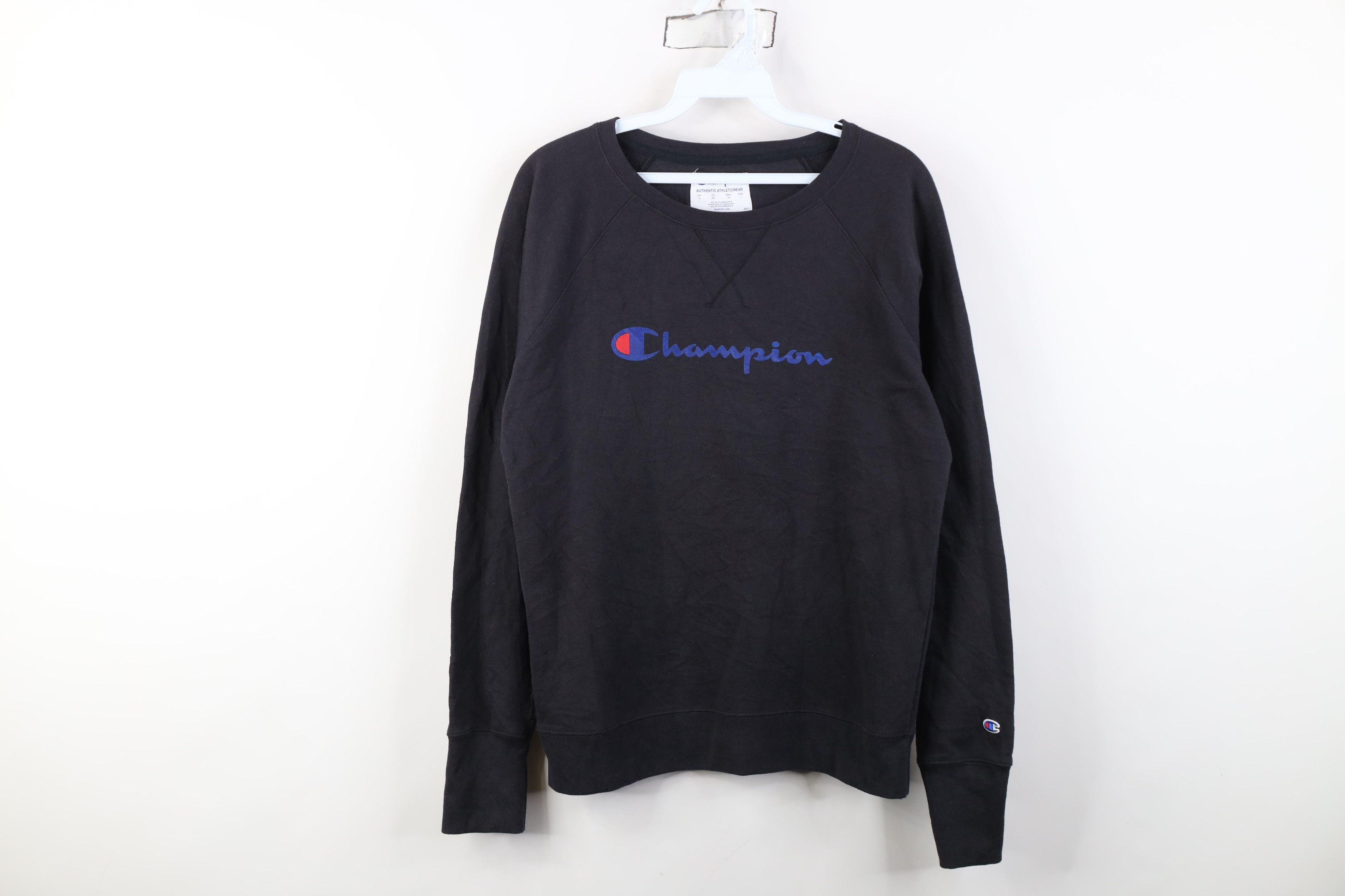Champion Vintage Y2K Champion Spell Out French Terry Sweatshirt Black Size S / US 4 / IT 40 - 1 Thumbnail