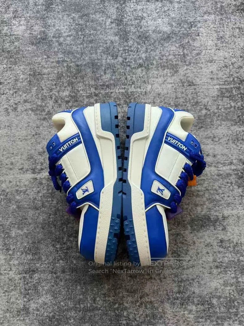 Louis Vuitton Louis Vuitton White Blue Trainer Sneakers. Size US 9 / EU 42 - 4 Thumbnail