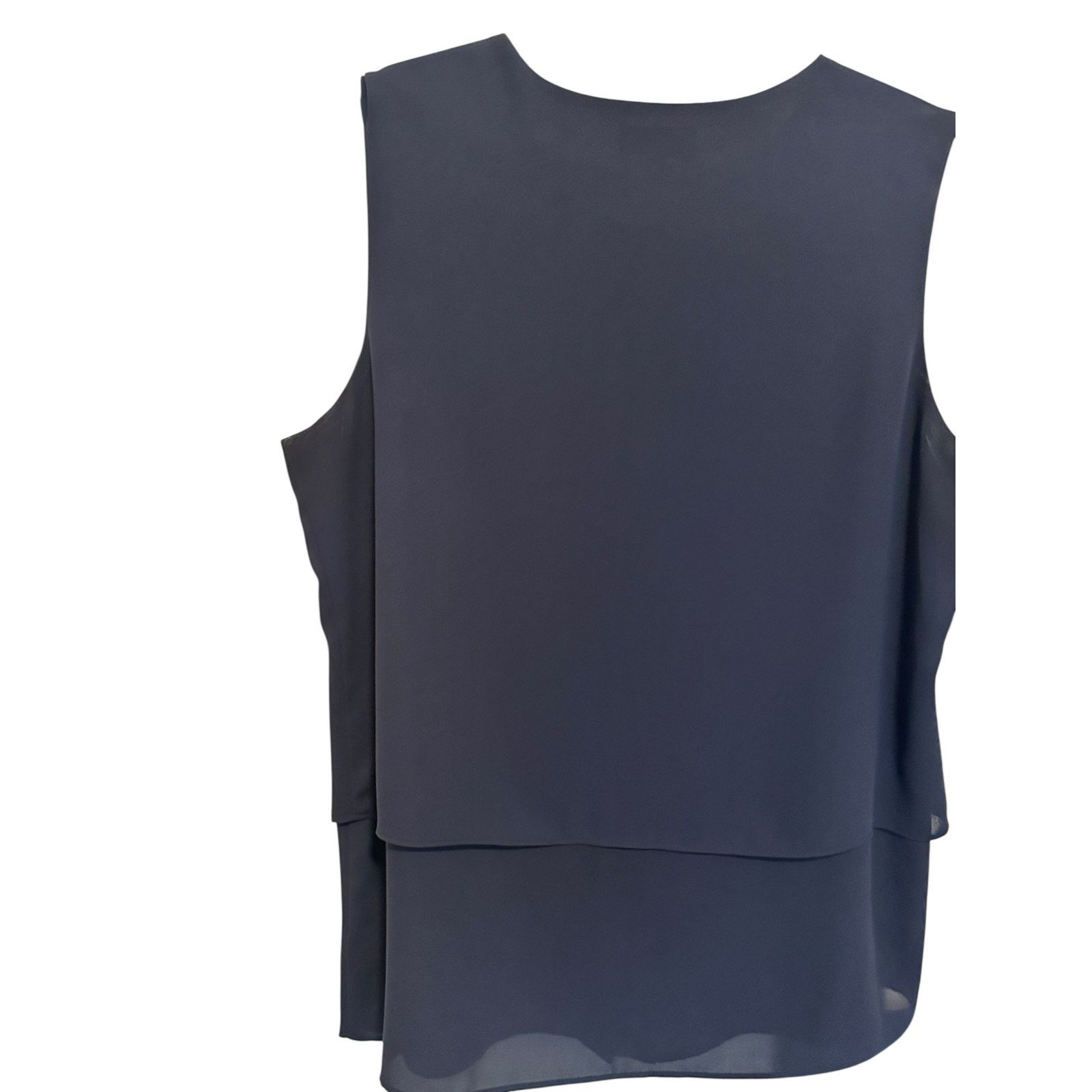 Other The Limited Navy Blue Button Sleeveless Layered Crew Blouse Size M / US 6-8 / IT 42-44 - 6 Thumbnail