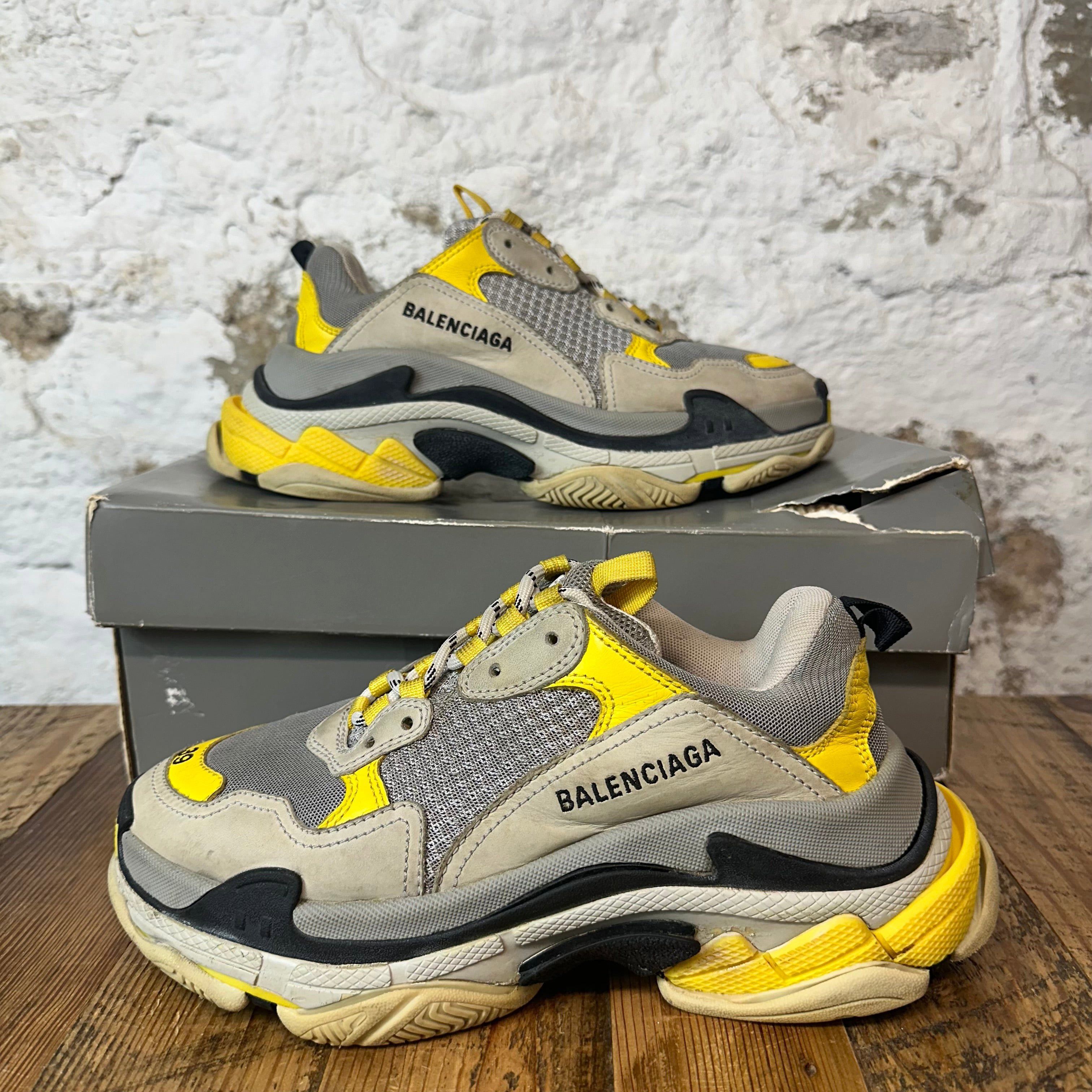 Balenciaga Balenciaga Triple S Gray Yellow Sz 6.5 (39) Size US 6.5 / EU 39-40 - 1 Thumbnail