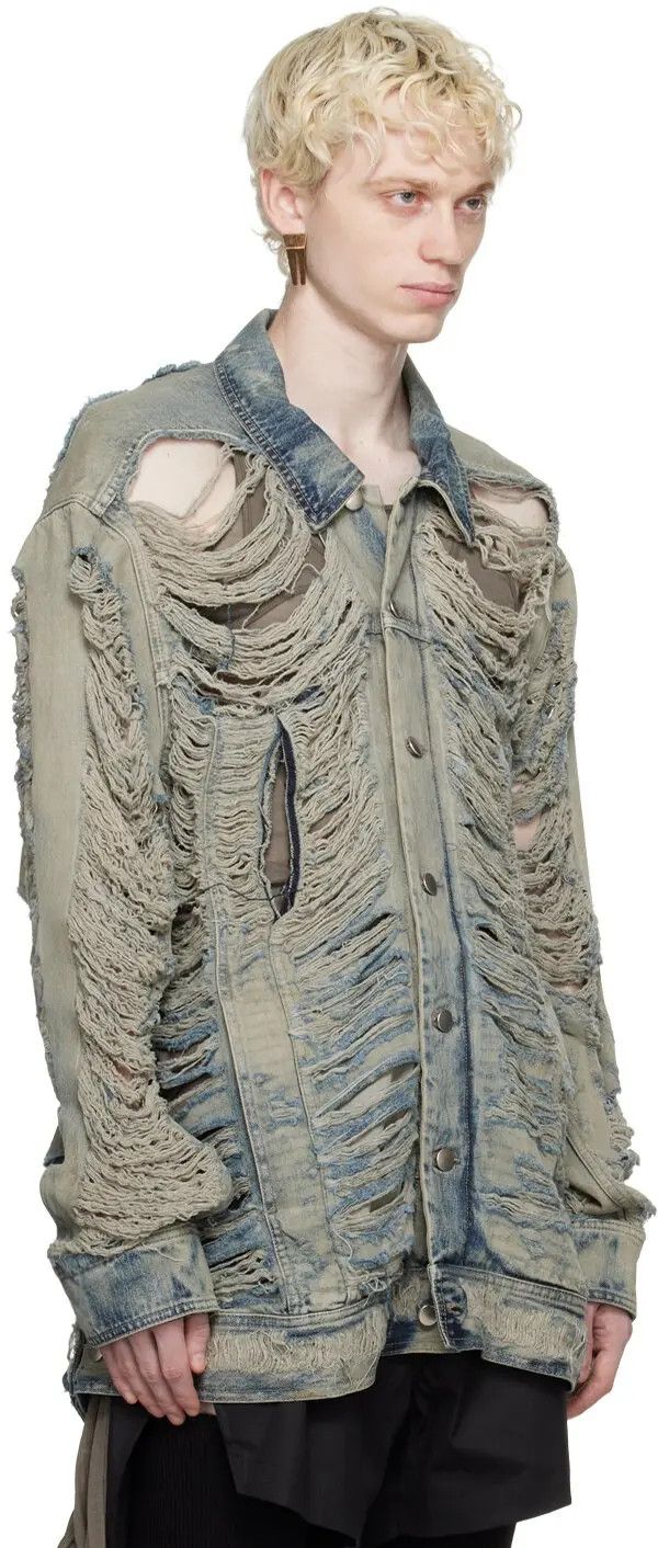 Rick Owens o1y0325 Denim Jacket in Blue Size US S / EU 44-46 / 1 - 2 Thumbnail