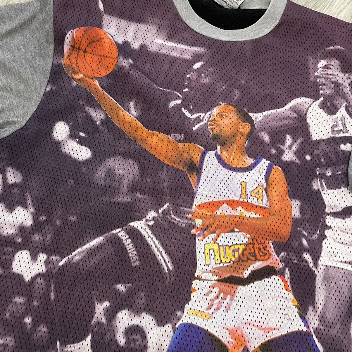Pro Player × Vintage 90s RARE SINGLE STITCH Nuggets NBA dunkin jersey shirt tee Size US XL / EU 56 / 4 - 4 Thumbnail