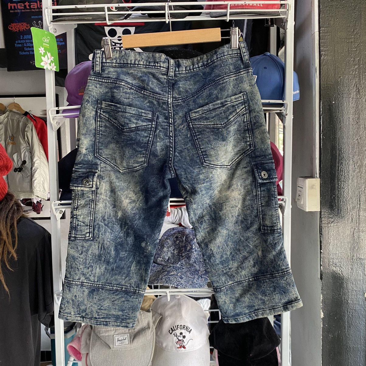 In The Attic × Japanese Brand × Seditionaries IN THE ATTIC Cargo Shorts Pants MultiPocket Denim Acid Wash Size US 30 / EU 46 - 2 Thumbnail