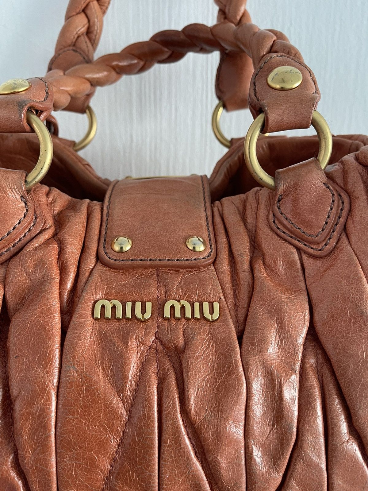 Miu Miu Miu Miu Bag Hand Bag Peach Size ONE SIZE - 4 Thumbnail