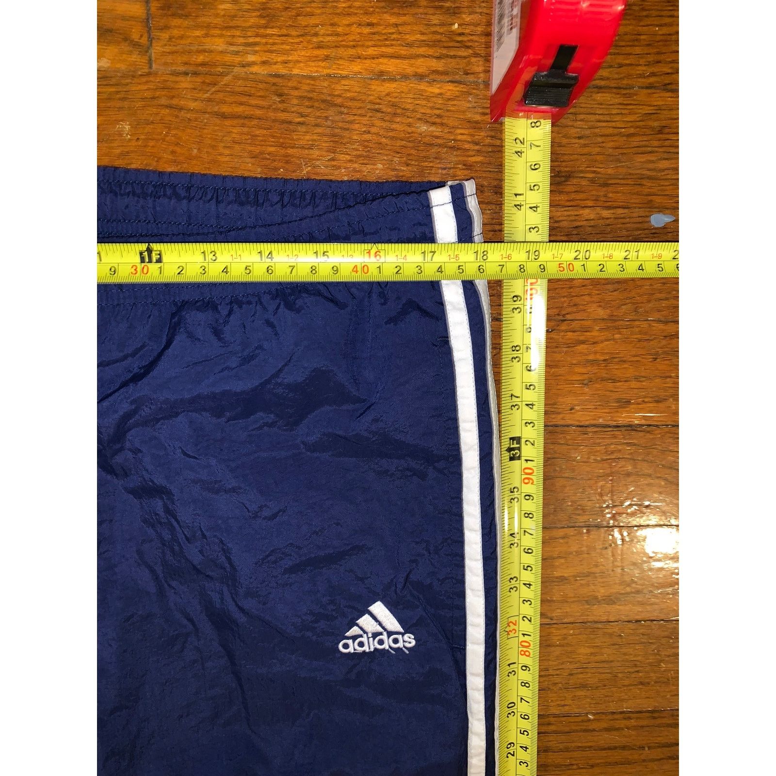 Adidas × Vintage Y2K Adidas Windbreaker Track Pants Large Navy Blue 3 Stripe Size US 36 / EU 52 - 6 Thumbnail