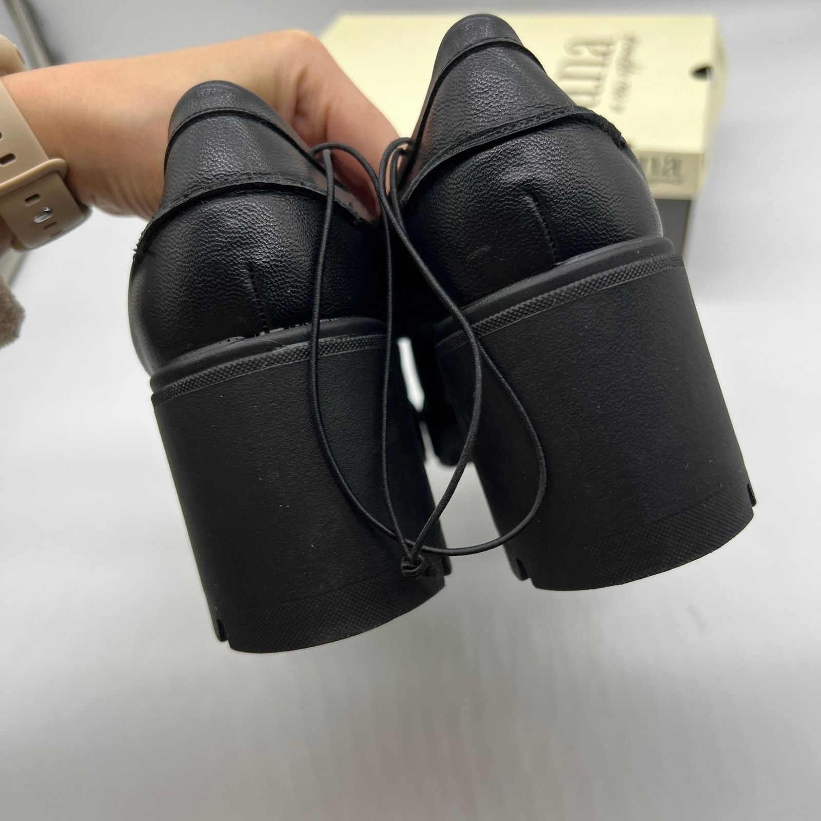 Other a.n.a Penny Loafers Black Chunky Block Heel A New Approach Size US 10 / IT 40 - 5 Thumbnail