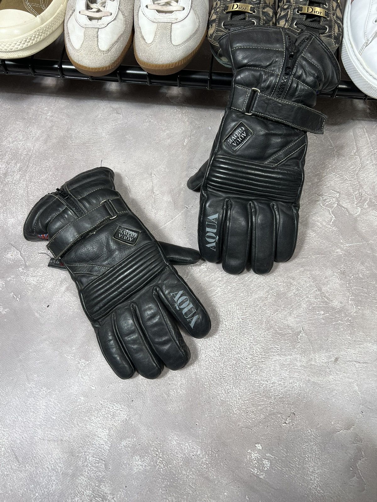 Leather Vintage Frank Thomas Racing Leather Gloves Size ONE SIZE - 2 Thumbnail