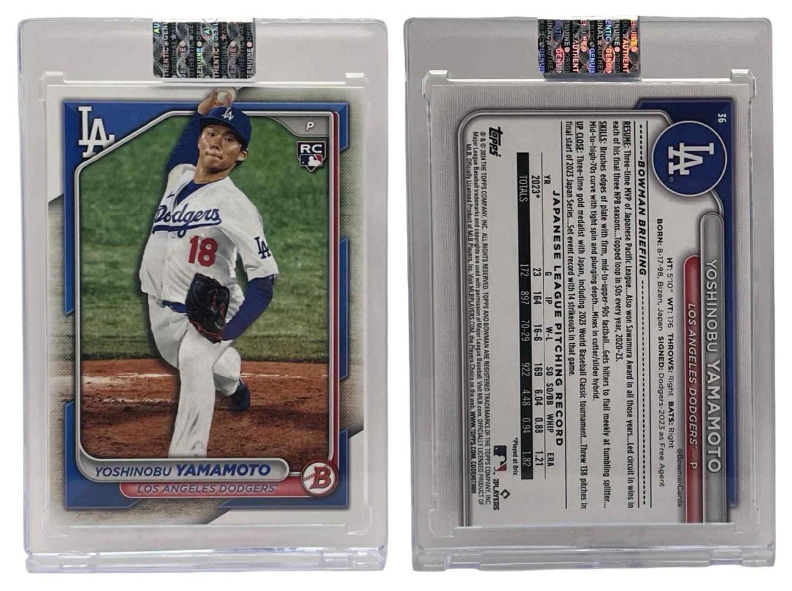 Other 2024 Bowman #36 Yoshinobu Yamamoto Dodgers Rookie Card (RC) Size ONE SIZE - 1 Thumbnail