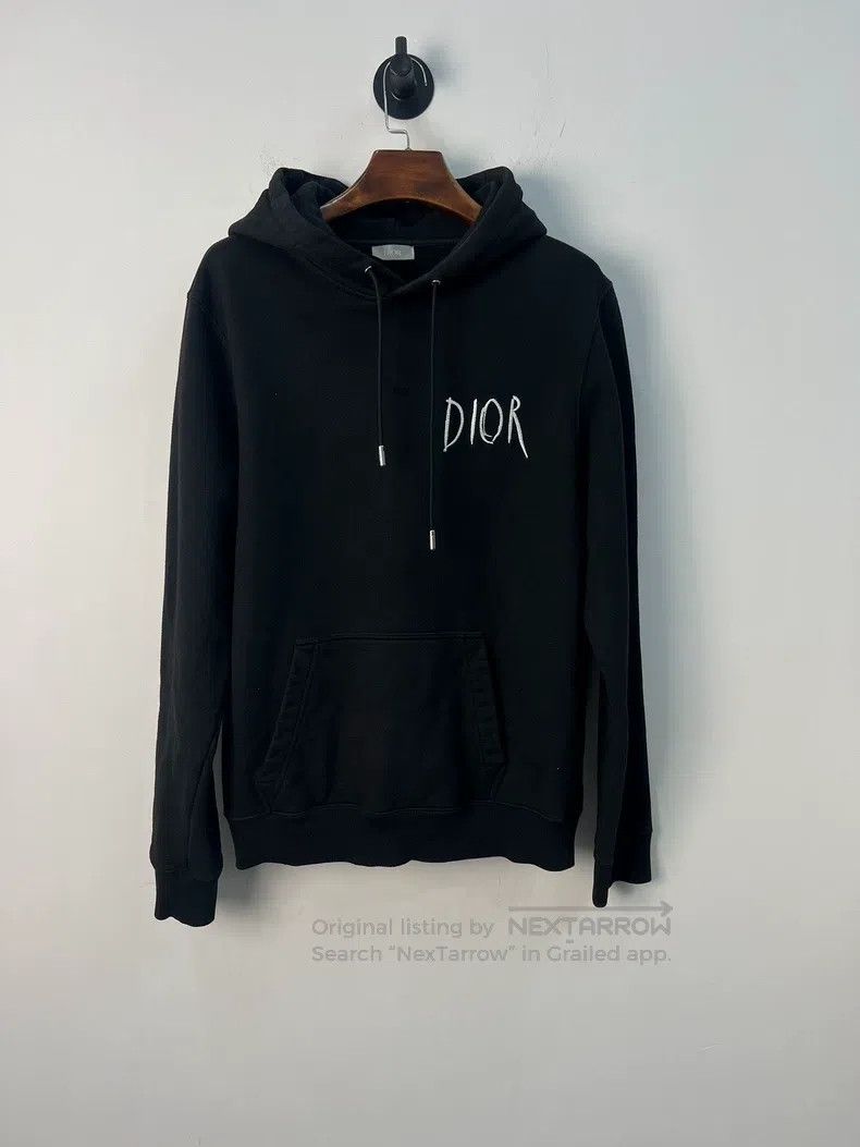 Dior Dior Black cursive letter hoodie Size US L / EU 52-54 / 3 - 1 Thumbnail