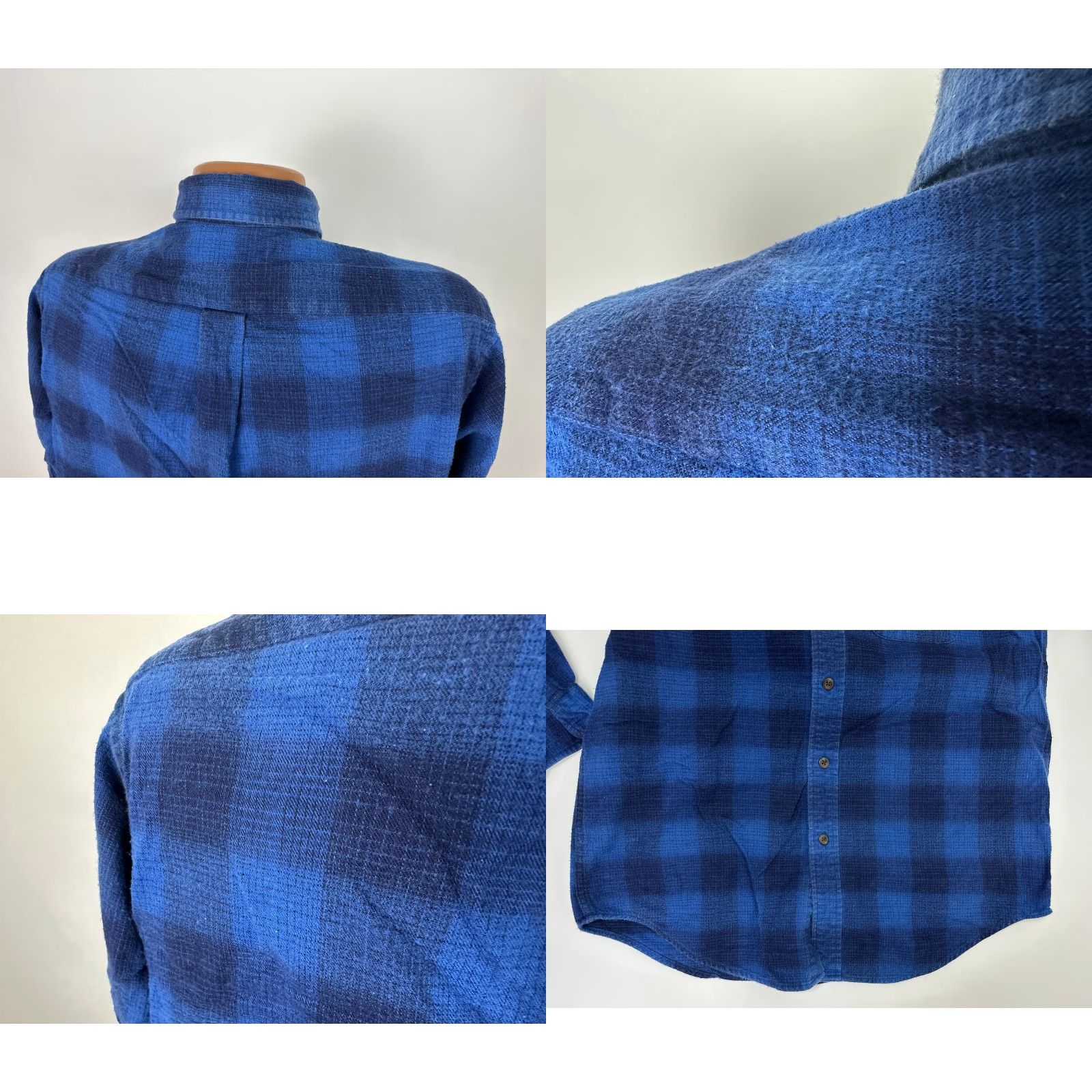 Roundtree & Yorke VINTAGE Roundtree & Yorke Blue Check Flannel Shirt Men Medium Faded Grunge 90s Casual Size US M / EU 48-50 / 2 - 8 Thumbnail