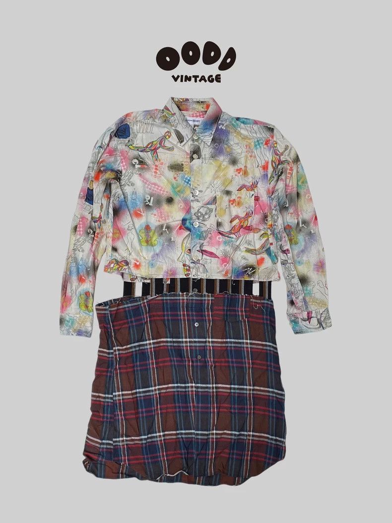 Comme des Garcons Comme des Garcons 16AW Long Graffiti Patchwork Shirt Dress Size XS / US 0-2 / IT 36-38 - 1 Thumbnail