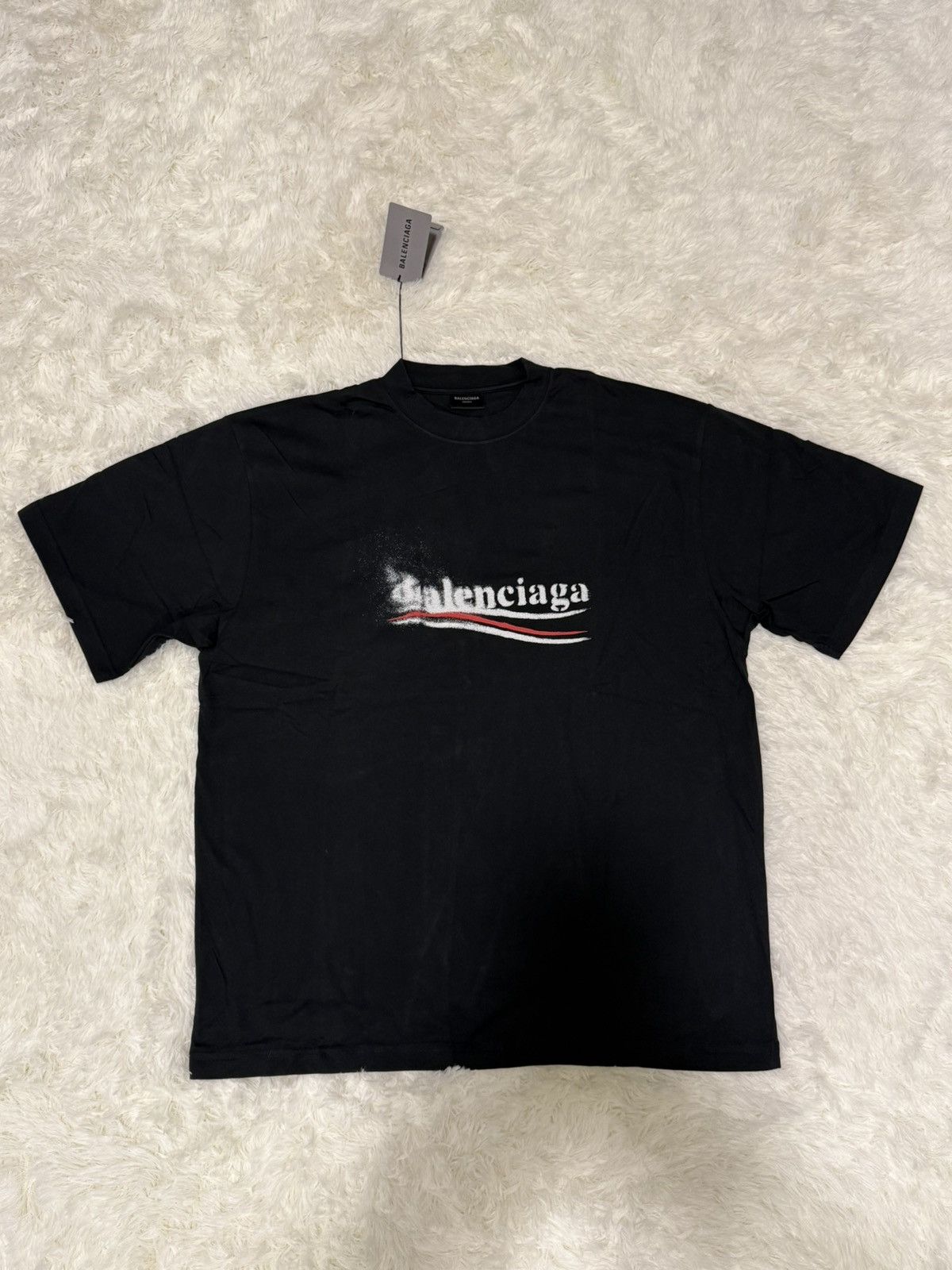 Balenciaga BALENCIAGA Political Stencil T Shirt Black White Size US XL / EU 56 / 4 - 2 Thumbnail