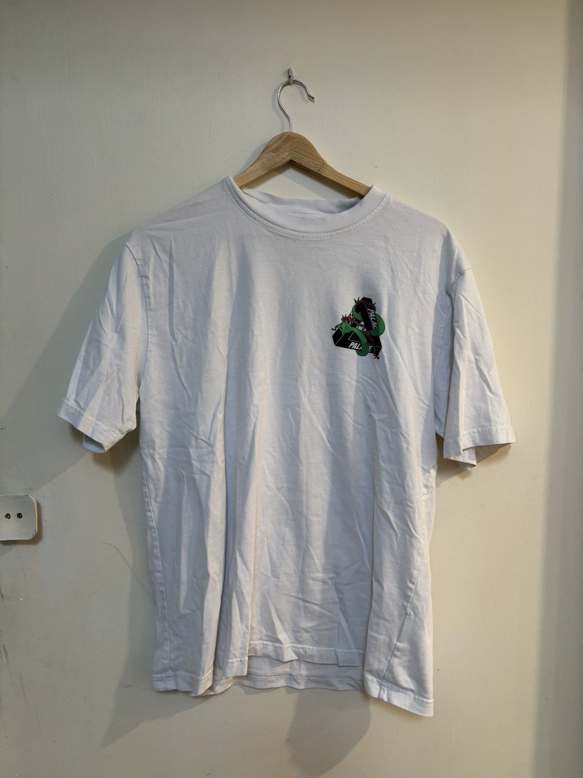 Palace Palace Snake Triangle Tee White & Green | Grailed