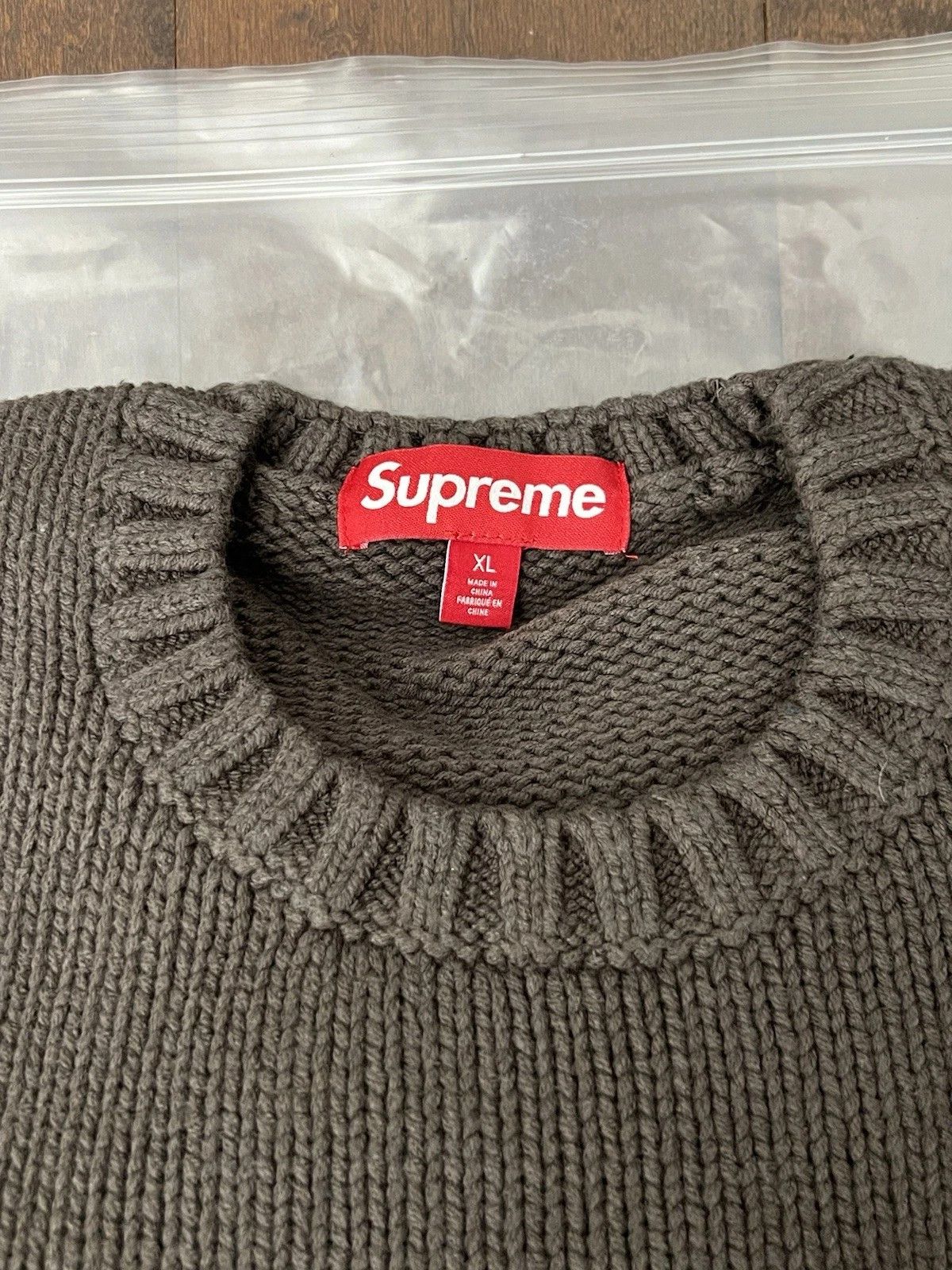 Supreme Supreme SS25 Tonal Applique Knit Sweater Brown Size
