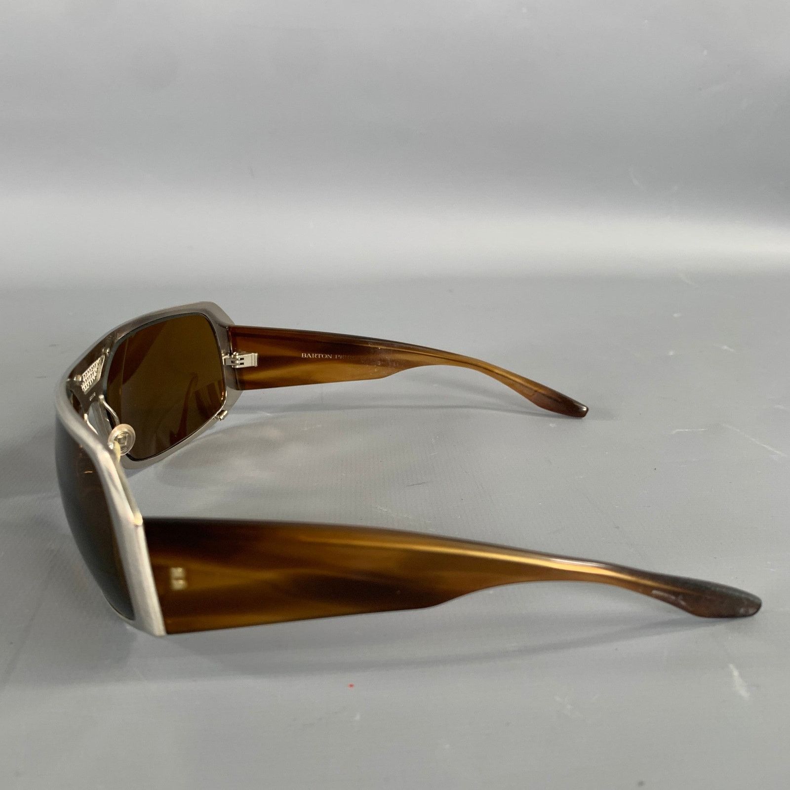 Barton Perreira Silver Tortoise Shell Mixed Pattern Sunglasses Size ONE SIZE - 4 Thumbnail