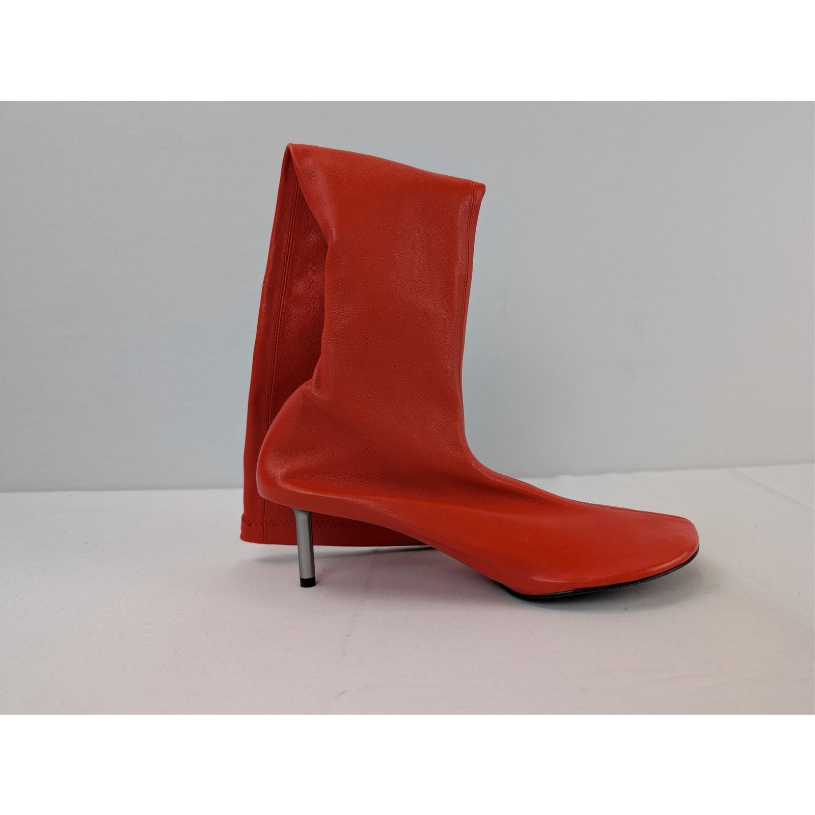 Jil Sander o1rshd1 Women's Nappa Stretch Leather High Boots in Poppy Size US 9 / IT 39 - 4 Thumbnail