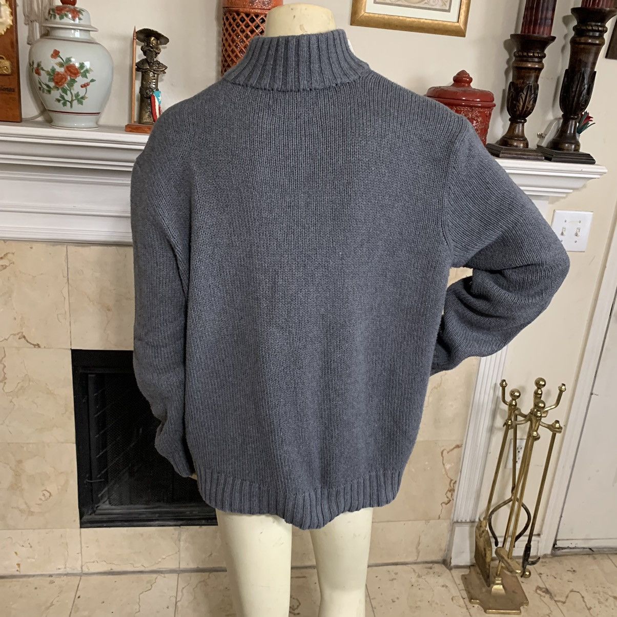 Polo Ralph Lauren Half Zip Mock neck 100% cotton sweater Size US XXL / EU 58 / 5 - 6 Thumbnail