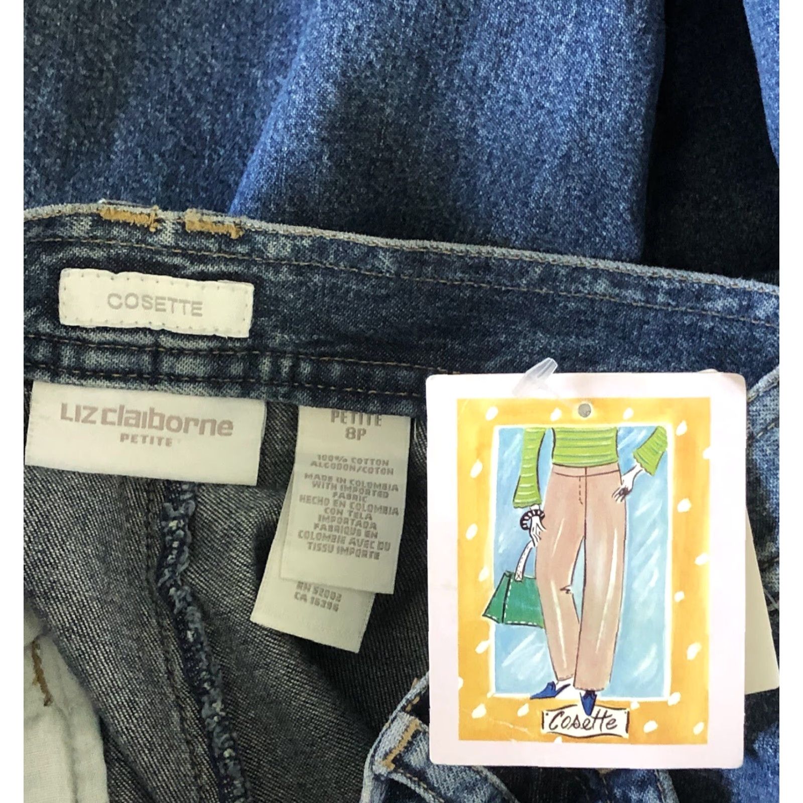 Liz Claiborne Liz Claiborne Cropped Capri Jeans 8P Blue 28"W 21"In Capris Capri Cosette NWT Womens Jeans Size 30" / US 8 / IT 44 - 3 Thumbnail