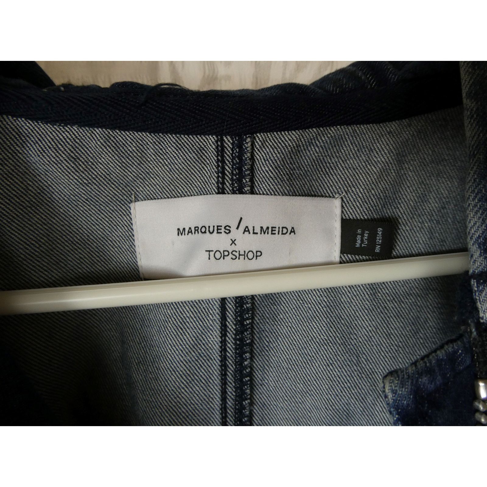 Marques'Almeida Marques Almeida x Topshop Hooded Denim Coat Blue Size M/L Size M / US 6-8 / IT 42-44 - 3 Thumbnail