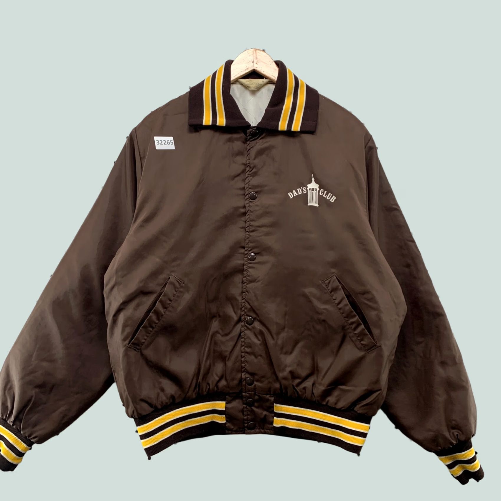 Salem Sportswear VINTAGE Gem Sportswear DADS CLUB Satin Snap Jacket Mens XL Brown USA 70s 80s Bomber Jacket Mens Size US XL / EU 56 / 4 - 1 Thumbnail