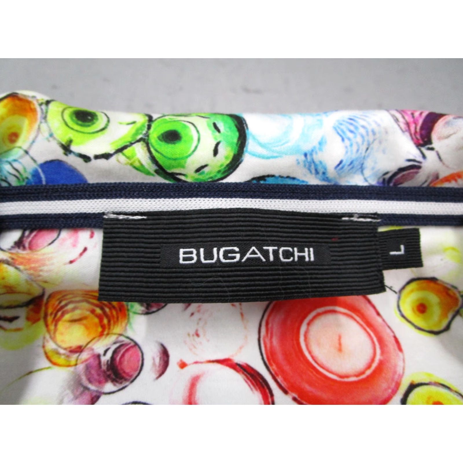 BUGATCHI Bugatchi Polo Shirt Mens L White Multicolor Abstract Print The Phoenician Golf Short Sleeve Embroidered Circle Graphic Print Size US L / EU 52-54 / 3 - 3 Thumbnail