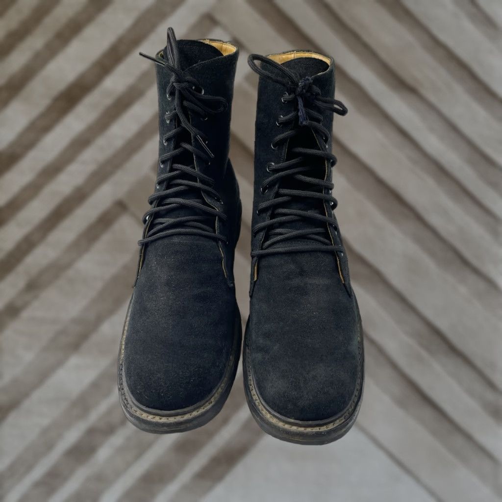Vintage VINTAGE The Old Curiosity Shop Black Suede Leather Boots Combat Size 7 Mens Boots Black Leather Combat 7 Mens Size US 7 / EU 40 - 1 Thumbnail