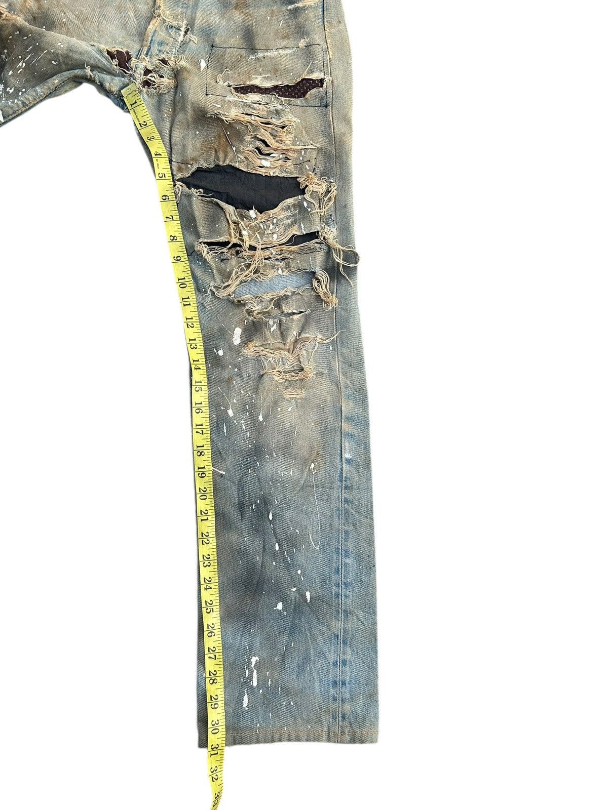 Levi's 80's THRASHED Levi's 6 Selvedge Reconstructed Repair Denim Size US 31 - 23 Thumbnail