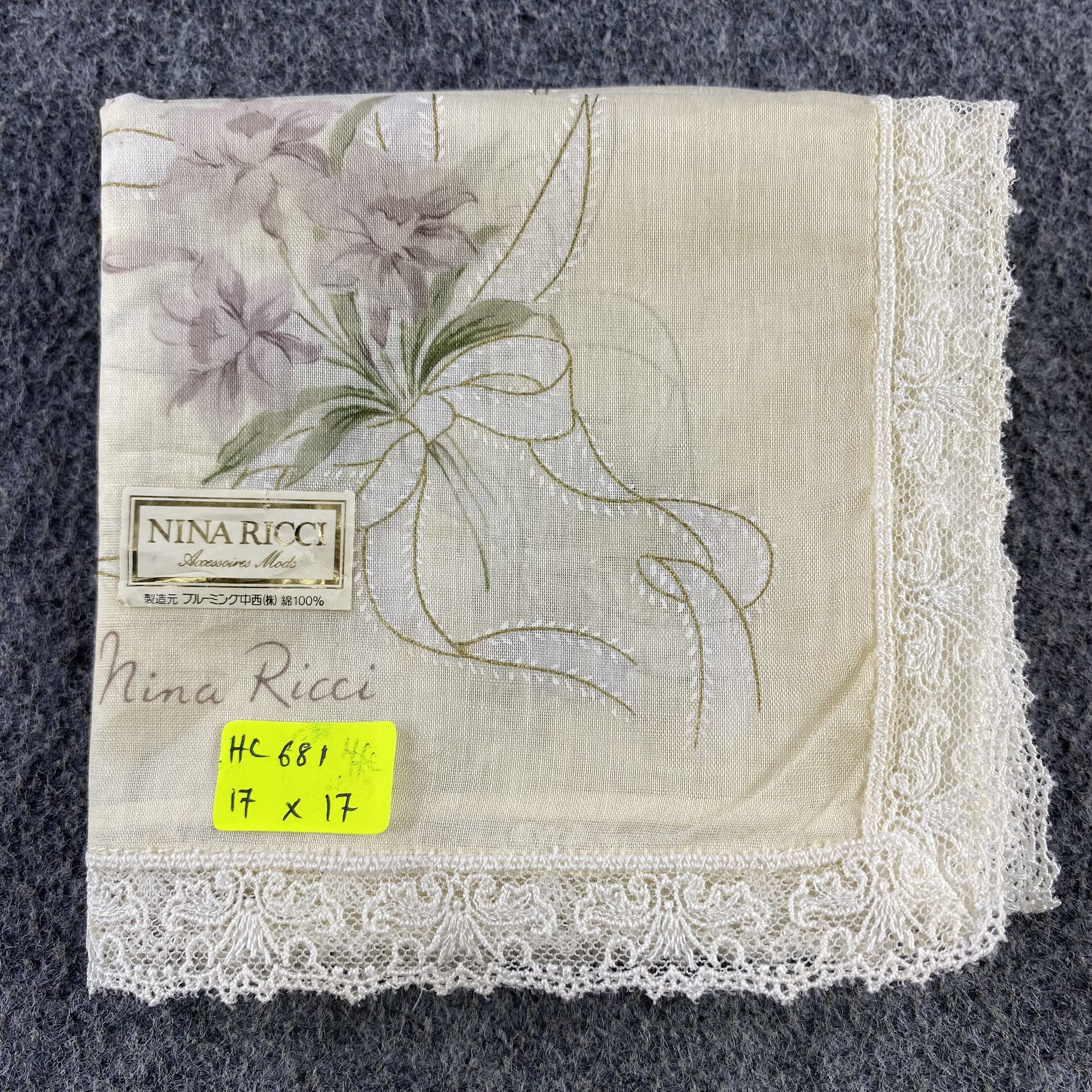 Nina Ricci × Vintage Nina Ricci Handkerchief/Neckerchief/Bandana HC681 Size ONE SIZE - 5 Thumbnail