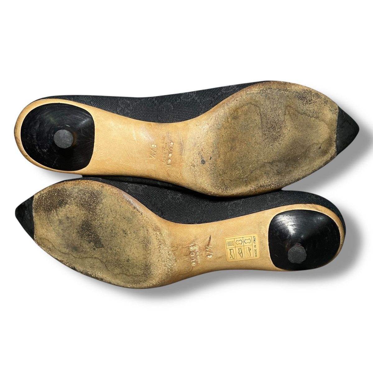 Gucci Gucci Vintage Monogram Horsebit Kitten Pumps Size US 7.5 / IT 37.5 - 8 Thumbnail