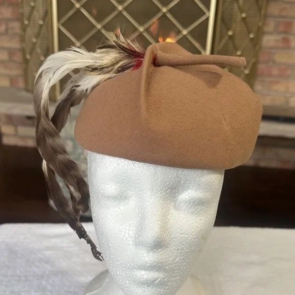 Other Vintage Doeskin Felt Fascinator Feather hat Size ONE SIZE - 1 Thumbnail